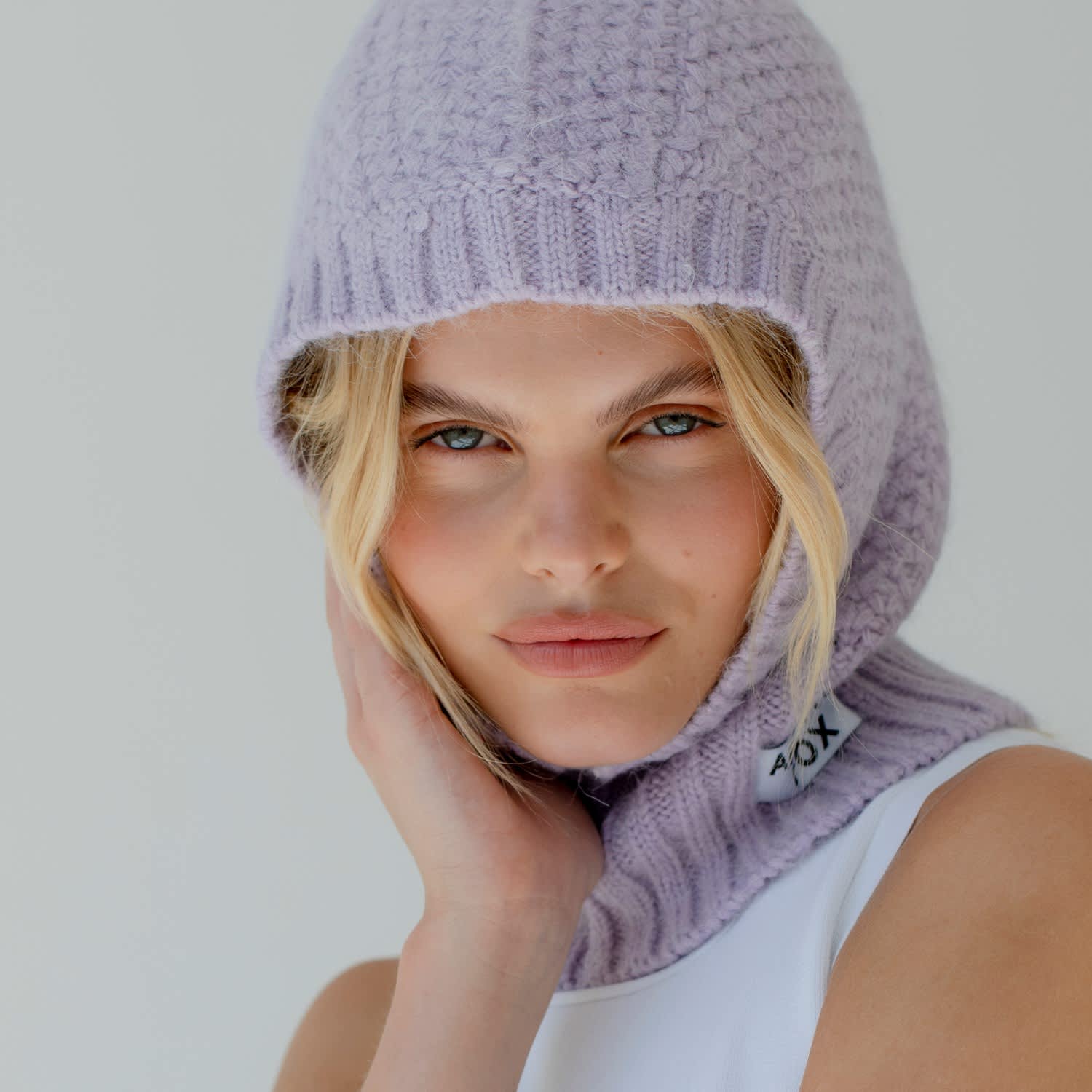 Balaclava The Hood Badger & Fox & | Co. | Wolf Lilac Fitted In Arctic Alpaca