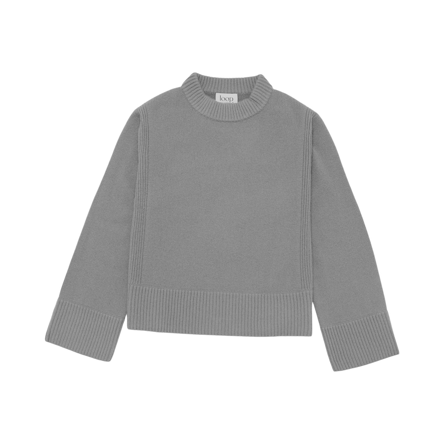 Women’s Cropped Cashmere Sweatshirt In Quarry Grey Extra Large Loop Cashmere