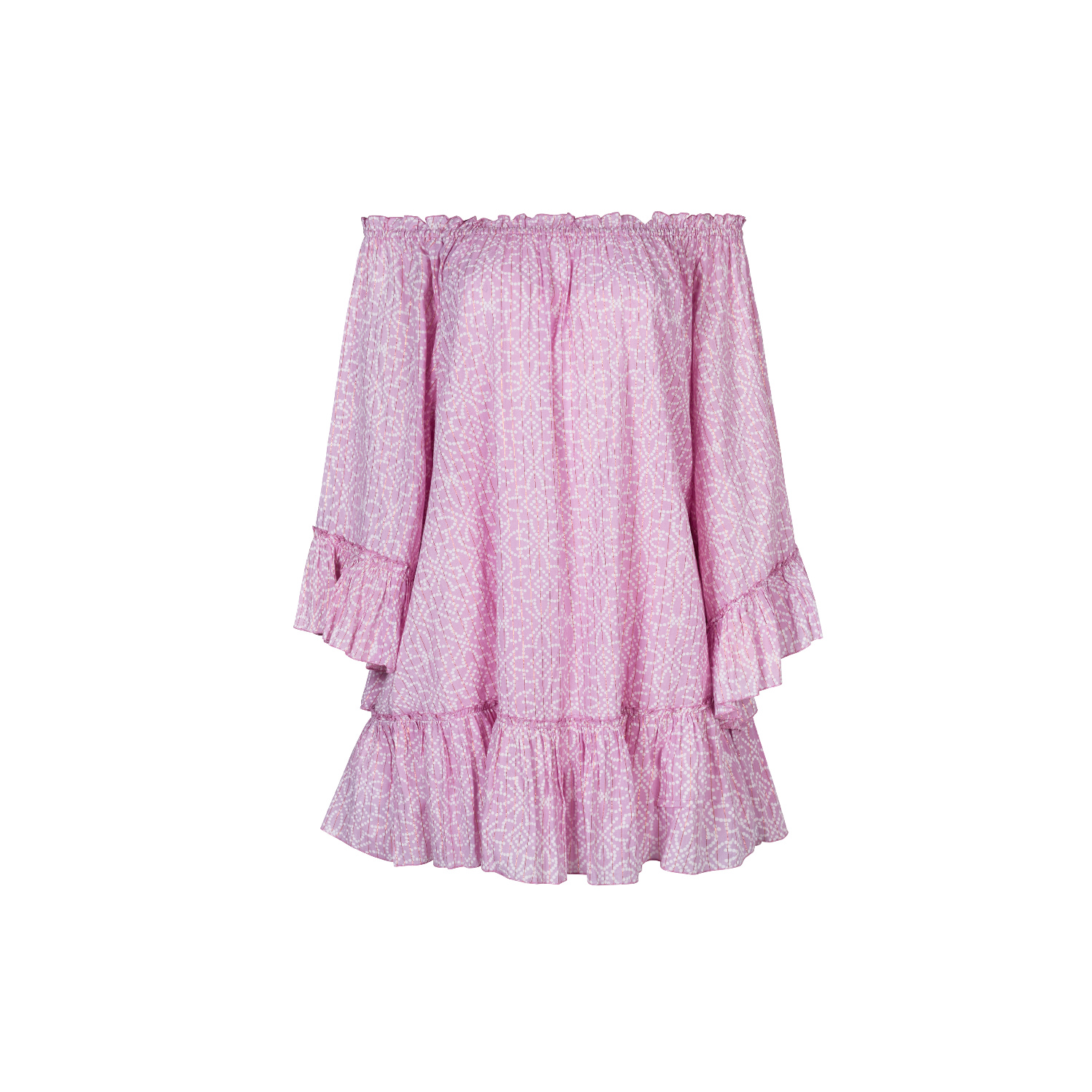 Gybizia Women's Pink / Purple Sandra Off Shoulder Tunic In Pink/purple