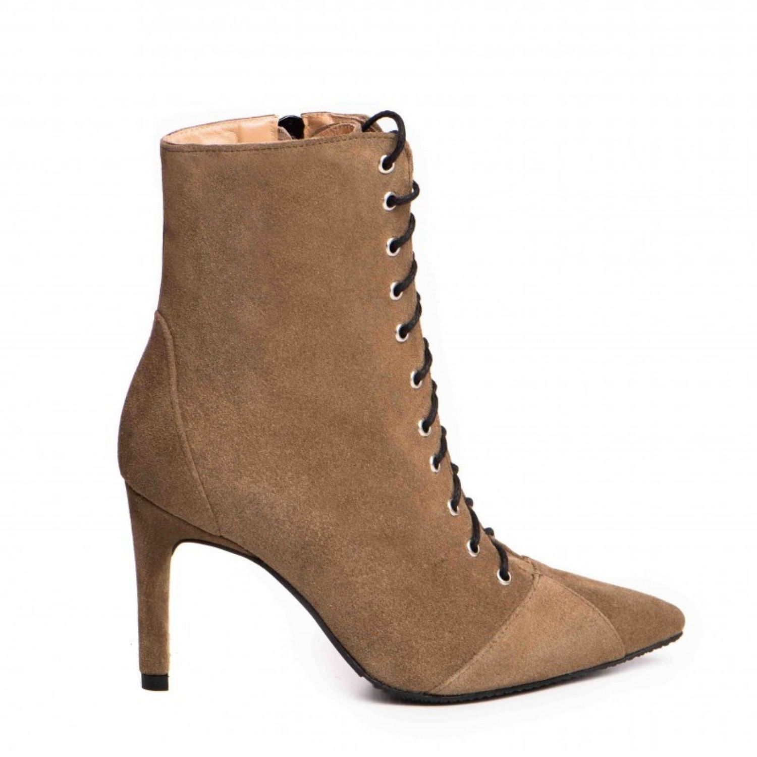 The 5th Element Women's Neutrals Daria Taupe Mid-ankle Slim Boots In Black