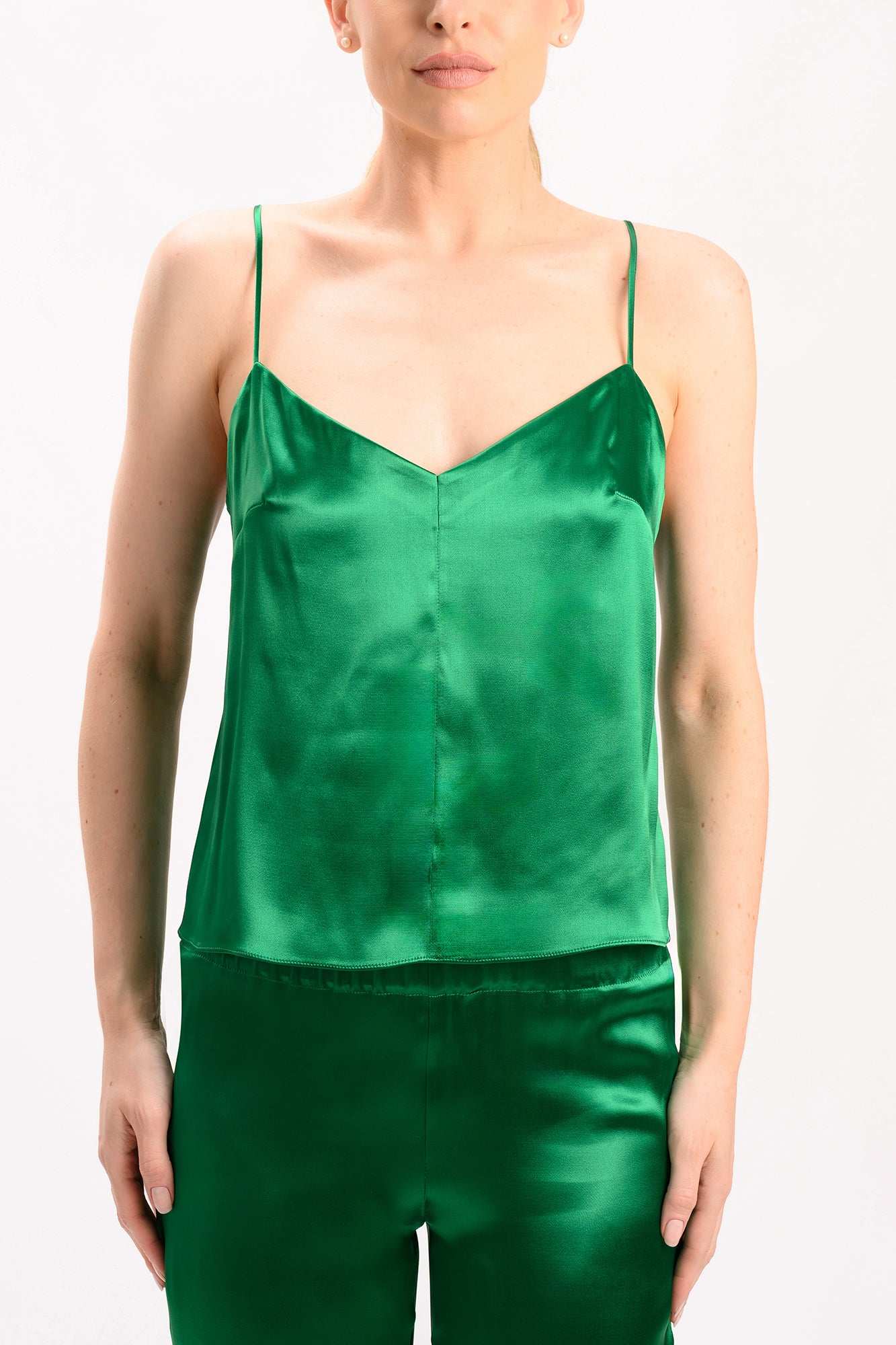 Emerald Green Silk Satin Cami Top | GINTA | Wolf & Badger