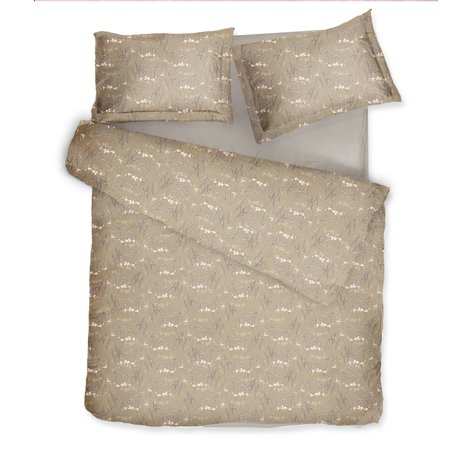 Decoflux Home Green Sateen Bed Linen Set Dreamy Khaki Uk Single, Us Twin In Green