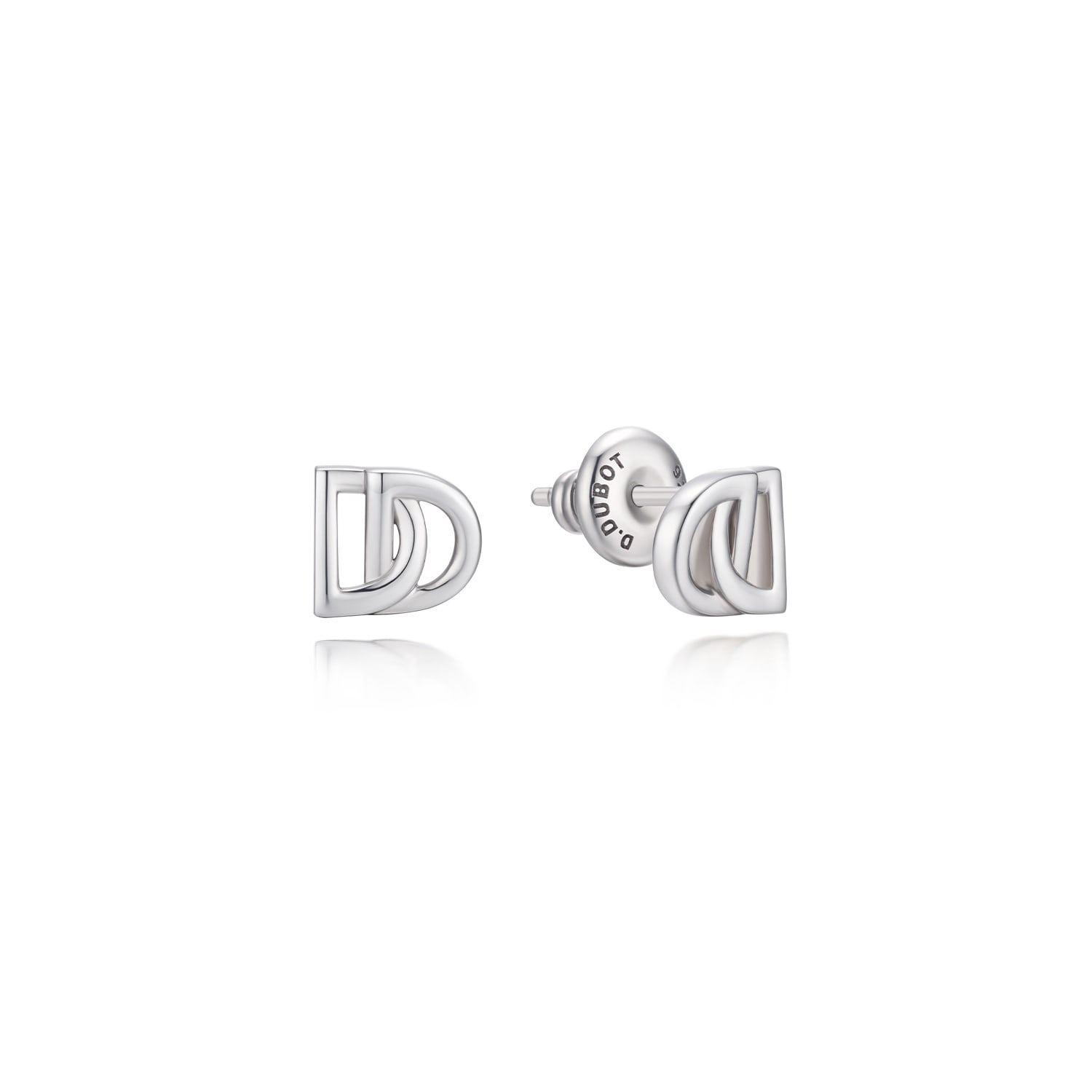Didier Dubot Women's Miss. Doux Double D Silver Stud Earring In Silver