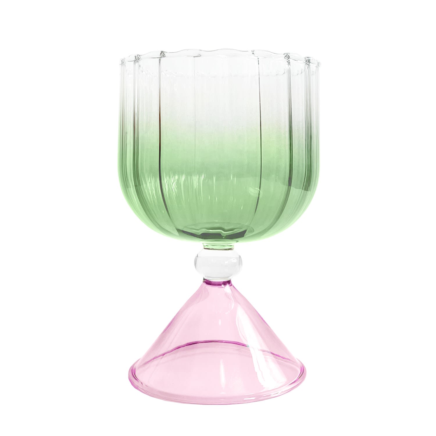 Green / Pink / Purple Gatsby Goblet - Set Of Four - Emerald Lodore
