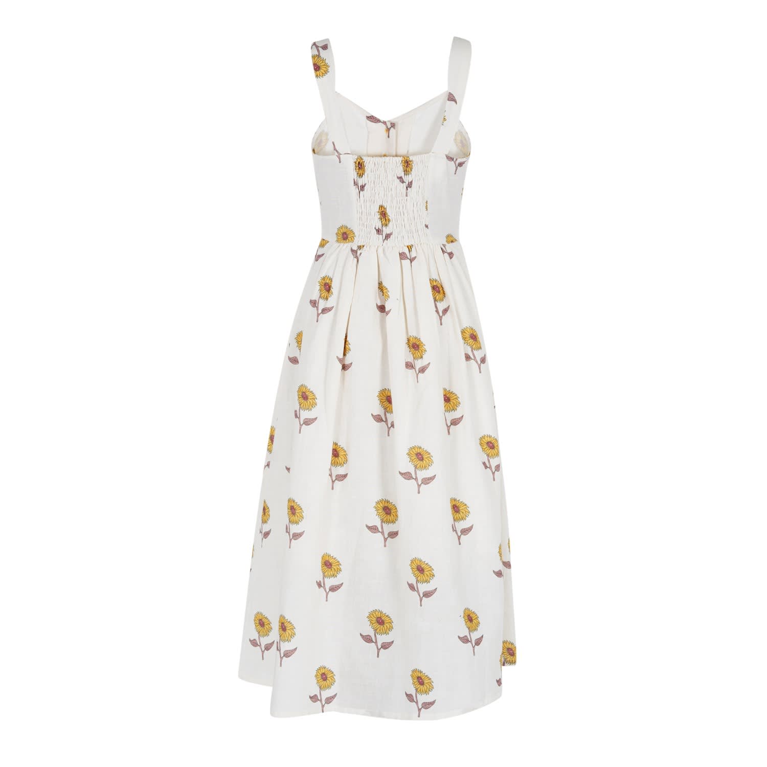 Sunflower Hand Block Strap Dress | Em & Shi | Wolf & Badger