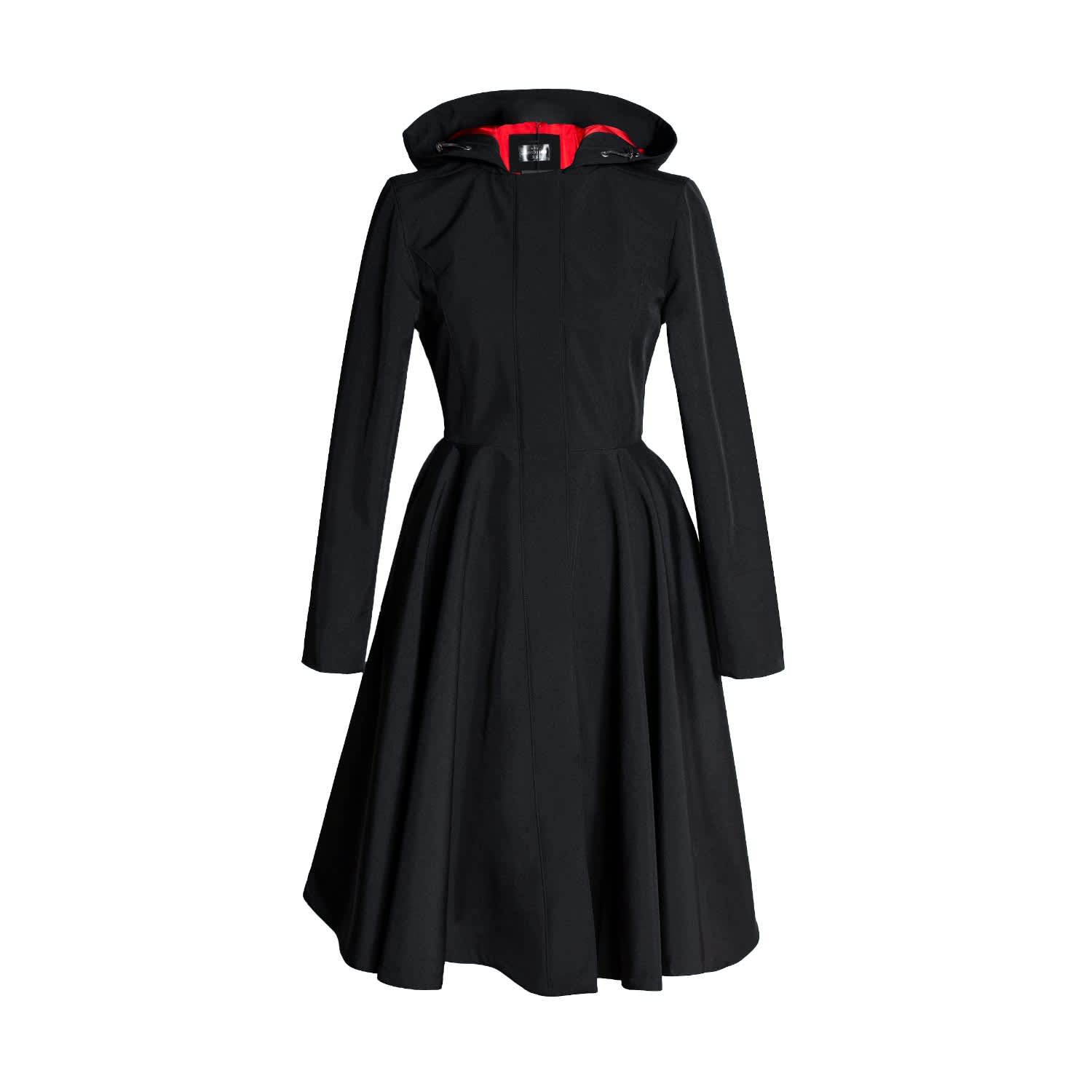 Red and black coat top womens