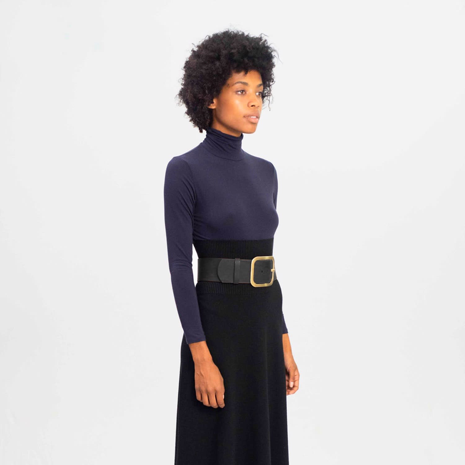 wide black belt for dress