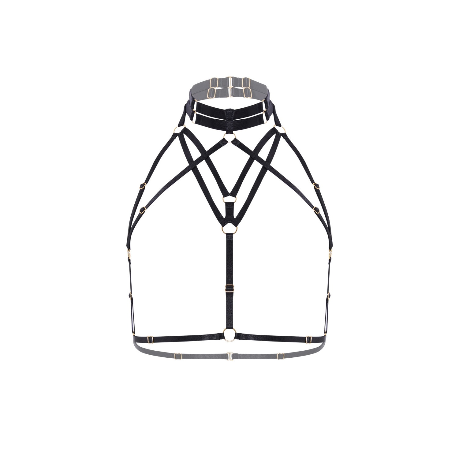 Vivi Leigh London Women's Black Elastic Harness Top In Black