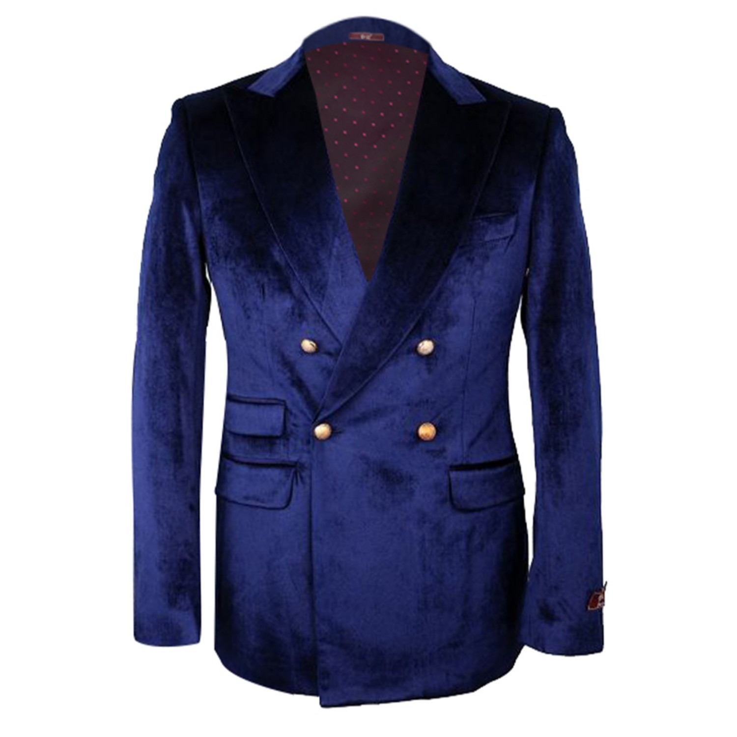 Blue Double-breasted velvet suit jacket, FRAME