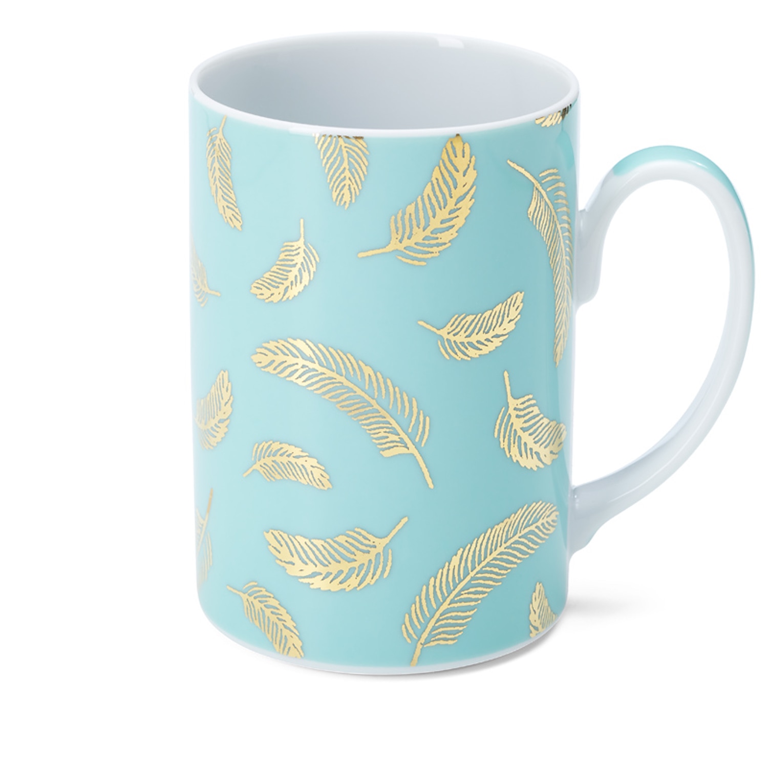Arro Porcelain Gold Light Turquoise Mug In Gold