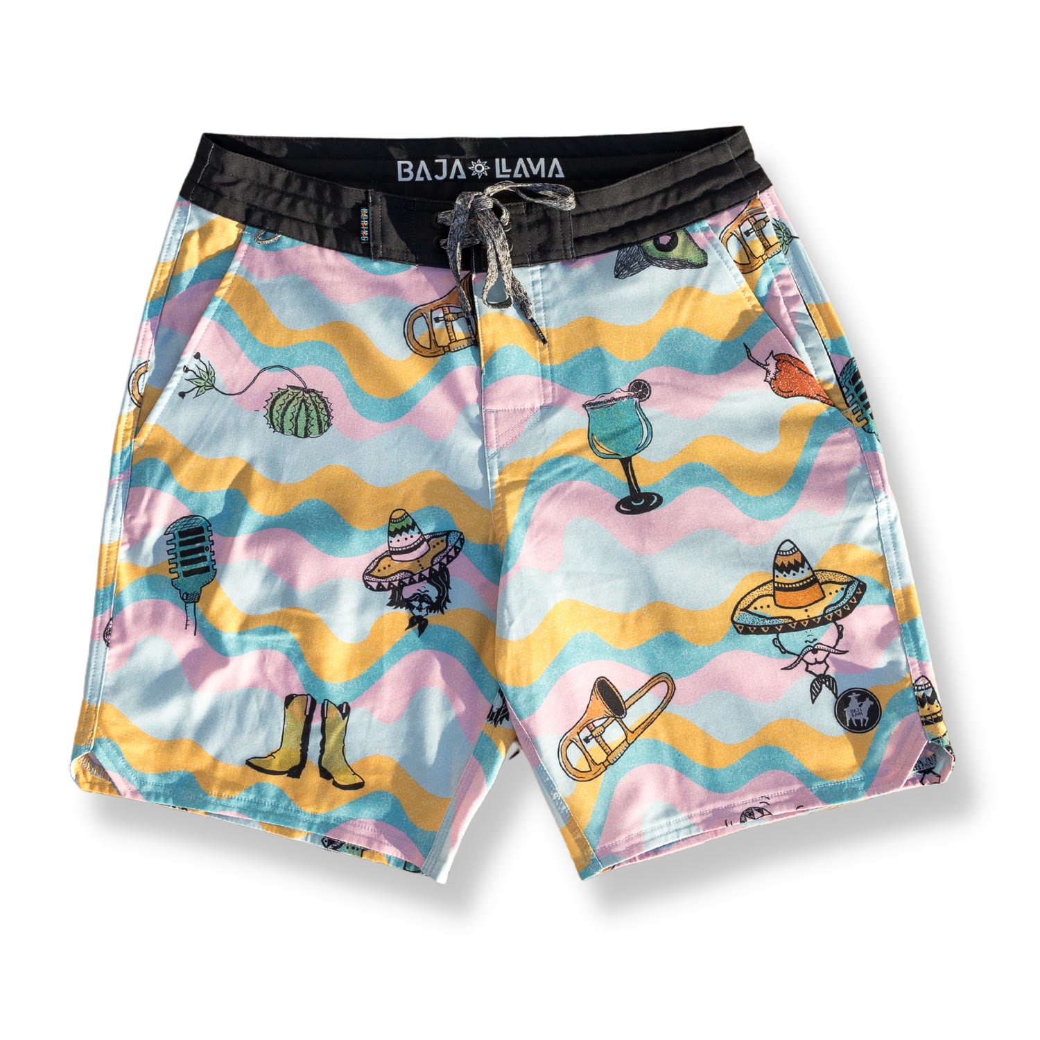 Men’s Los Three Amigos - Shipwrecks 18" Boardshorts 28" Baja Llama