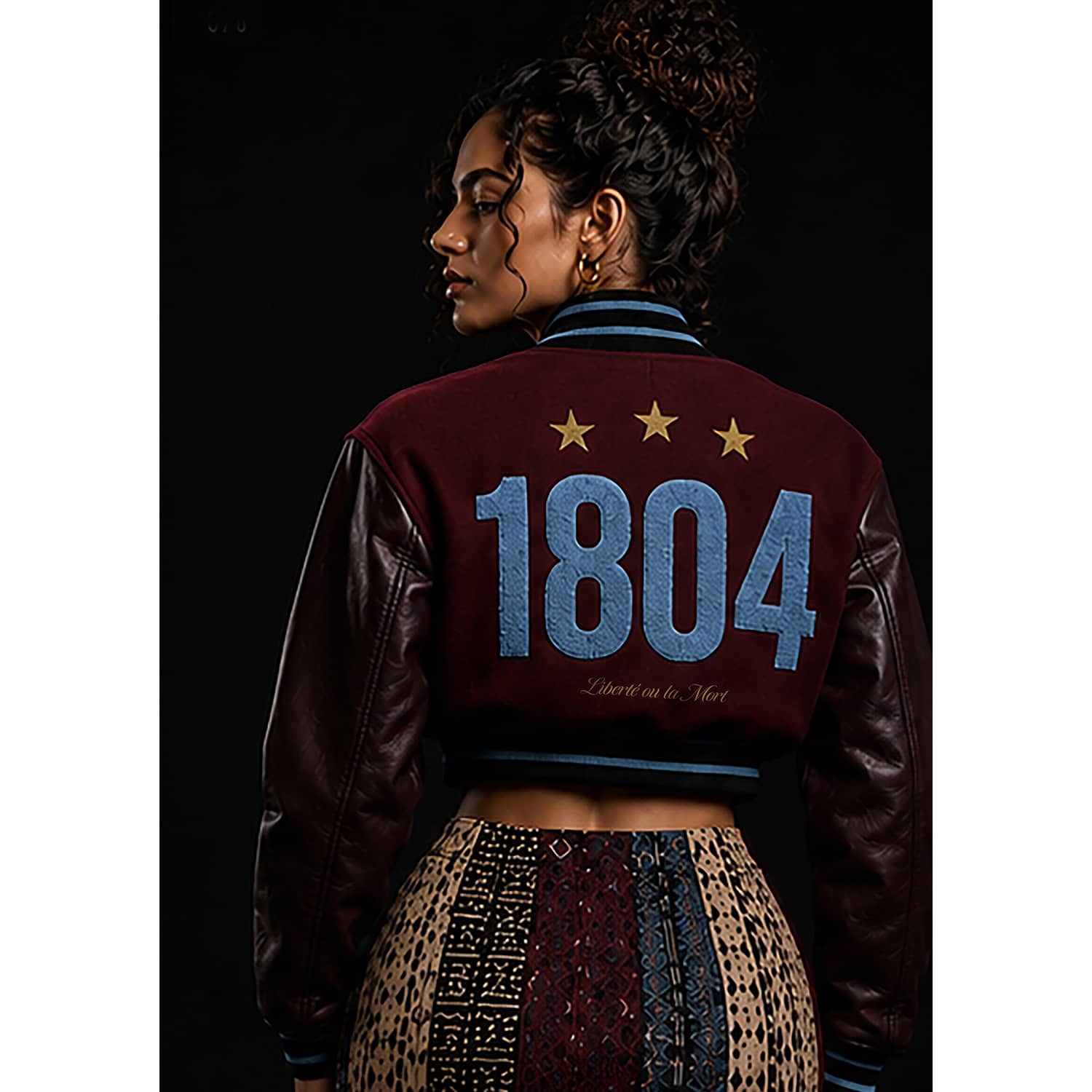 Haiti Cropped Varsity Jacket | COOL CREATIVE | Wolf & Badger