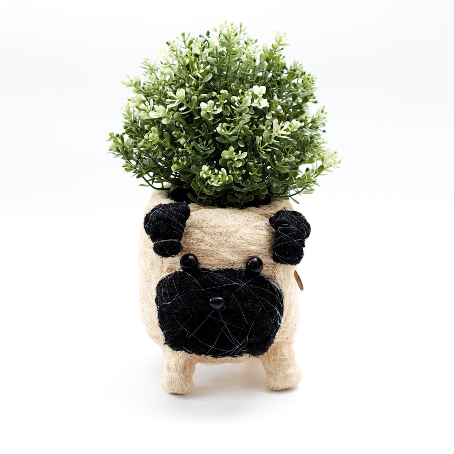 White Coco Coir Animal Planter Pug Likhâ