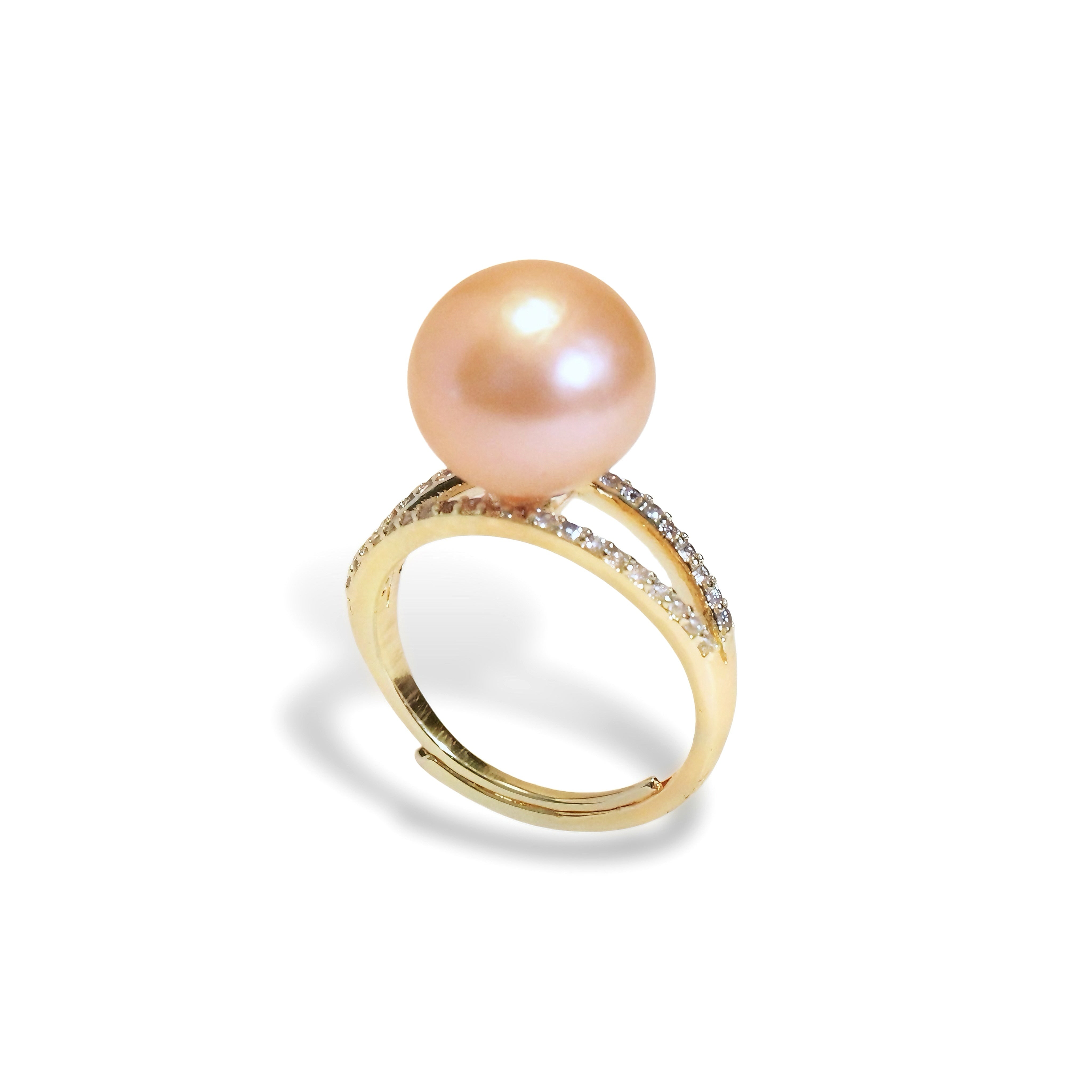 Ninemoo Women's Golden Glow Baroque Pearl Ring In Gold