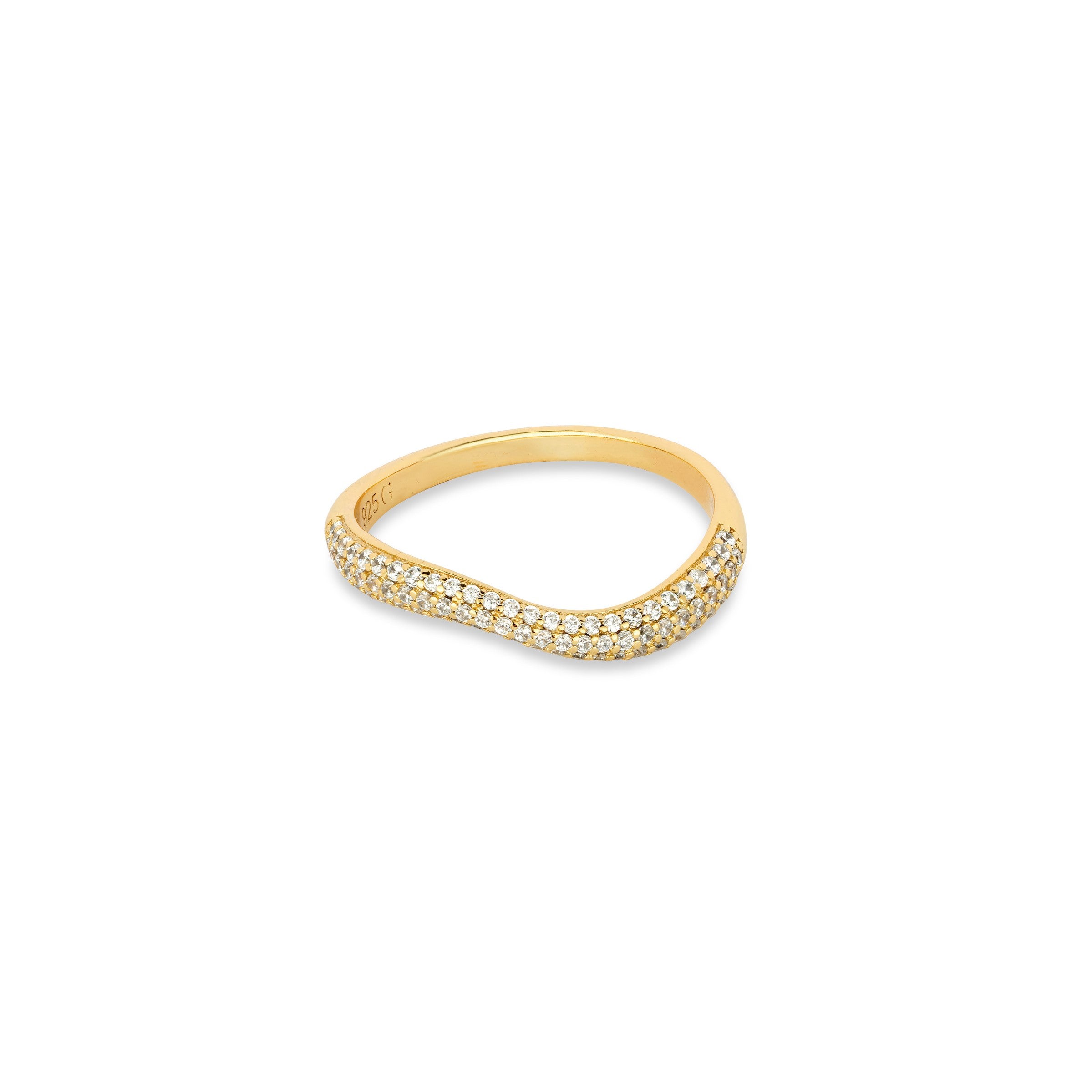 Gold Trip Women's Crystal Wave Ring In Gold In Gold