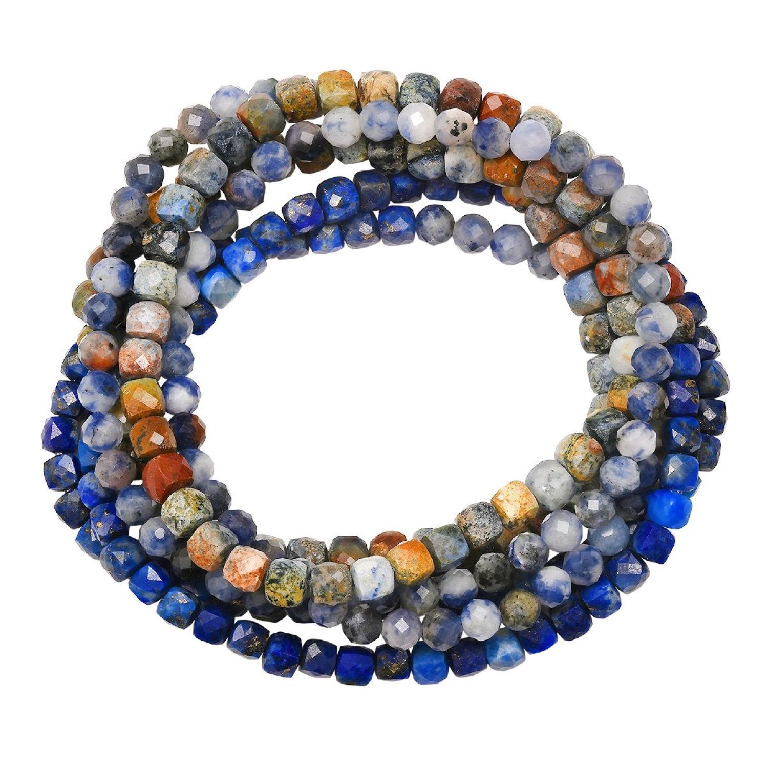 Women’s Blue Cloud Gazing Jasper Wrap Bracelet Soul Journey Jewelry