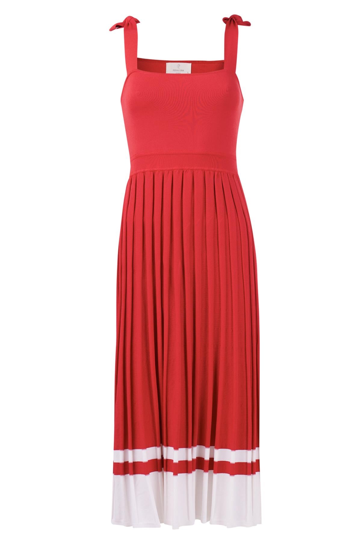 Women's Kelly Strappy Midi Knit Sundress In Red | Small | Peraluna