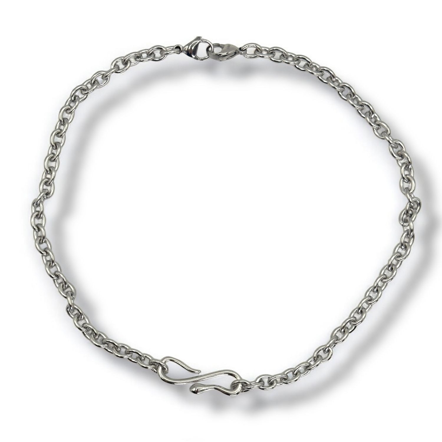 Jagged Halo Jewelry Viper Link Convertible Necklace In Silver In Silver
