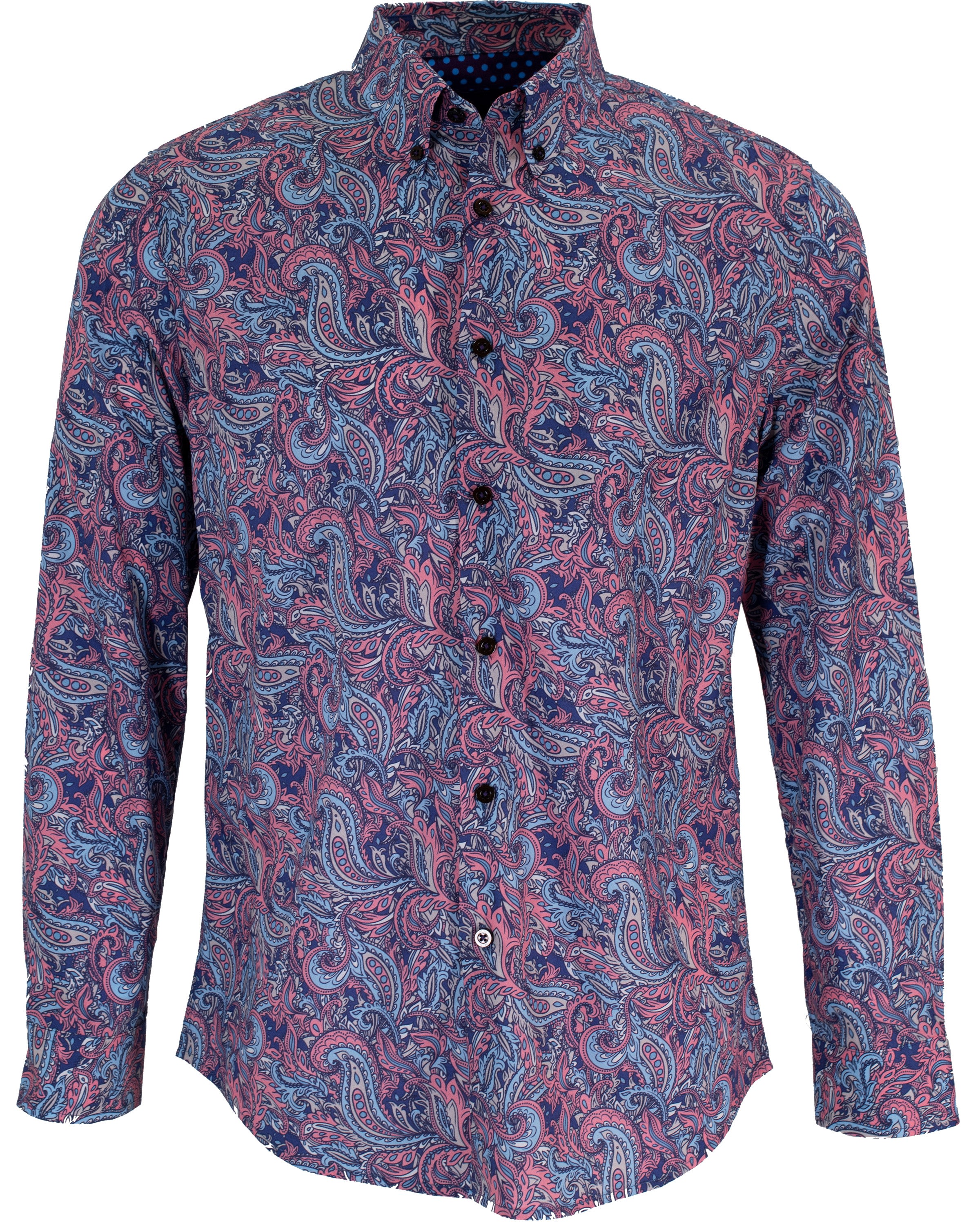 Men’s Mitchell Paisley Goal Shirt In Strawberry Small Lords of Harlech