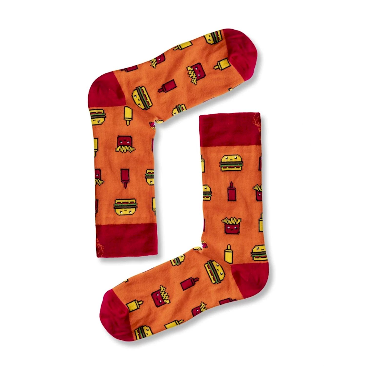 Aloha From Deer Women's Orange / Red Fast Food Cotton Socks In Multi