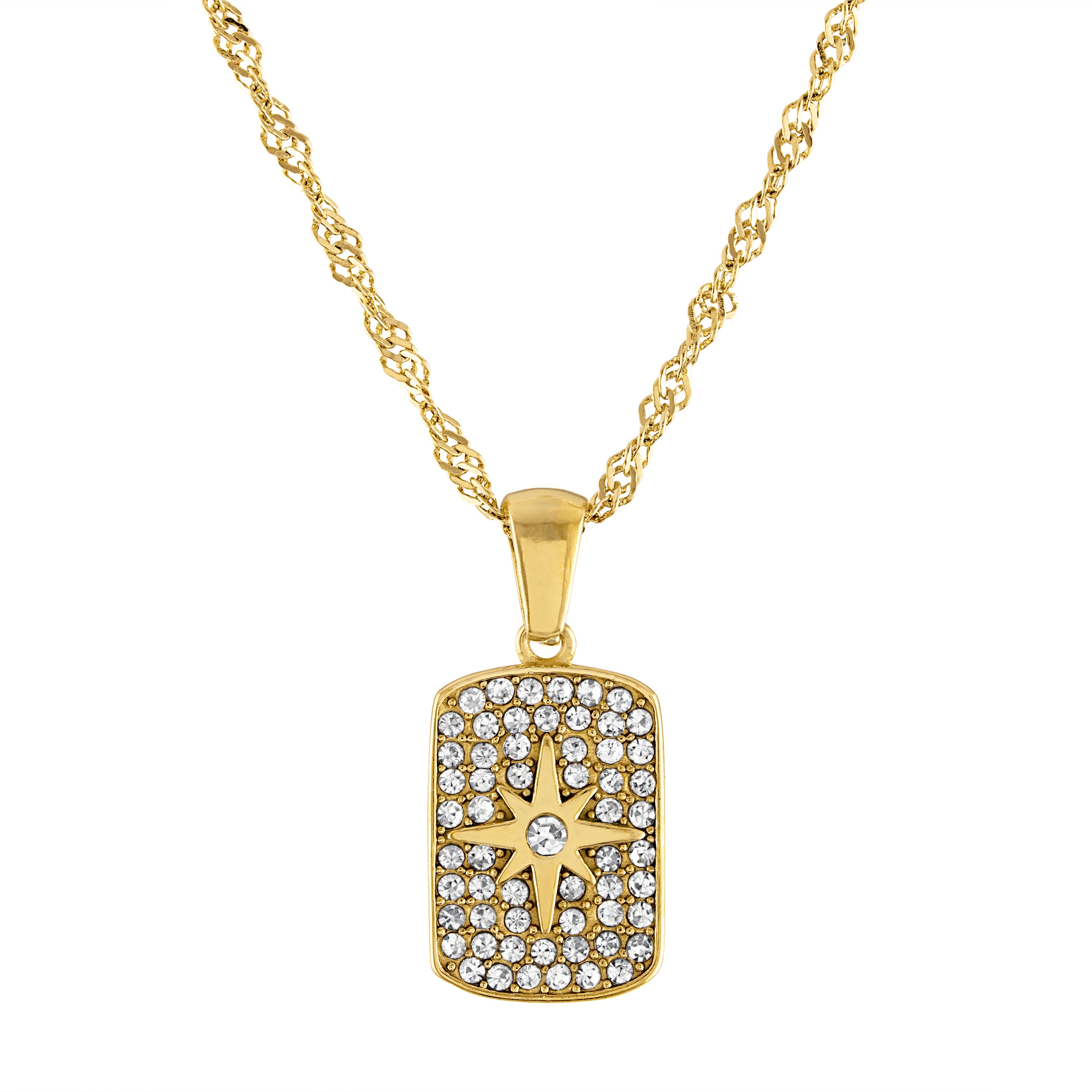 Women’s Gold Hope Pave Star Pendant Necklace Olivia Le