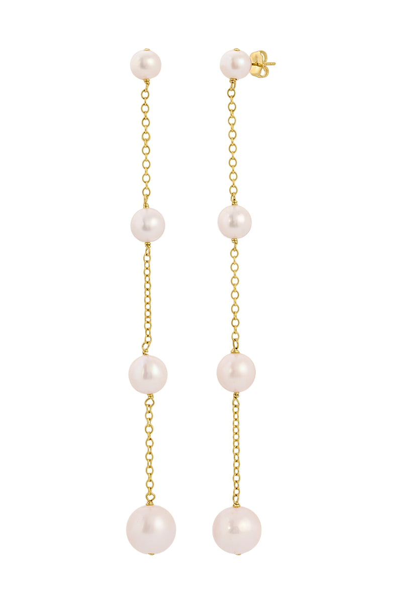 Naiia Women's Gold / White Monroe Pearl And Gold Drop Earrings