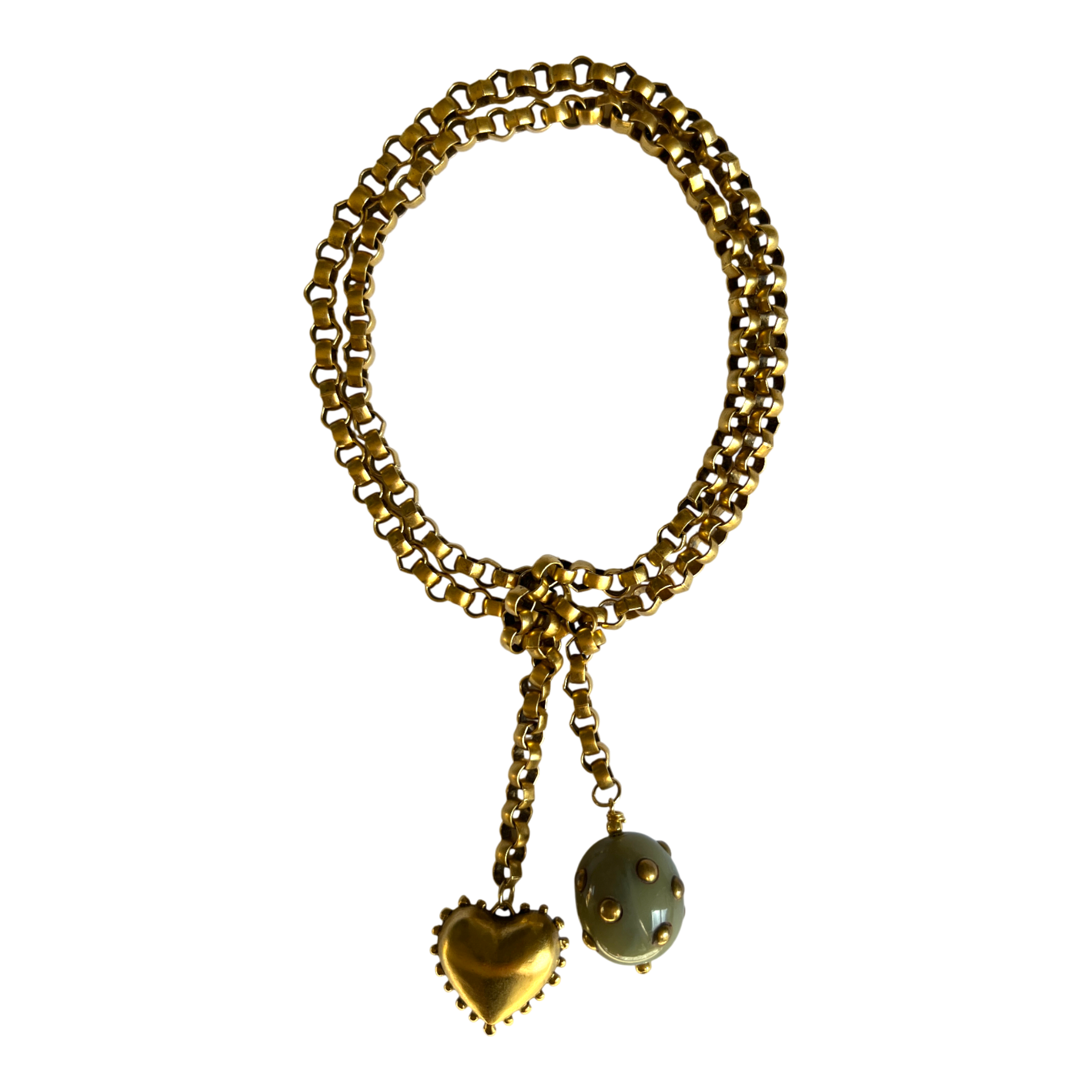 Sccollection Women's Gold / Green Bonnie Wrap-up Necklace In Multi