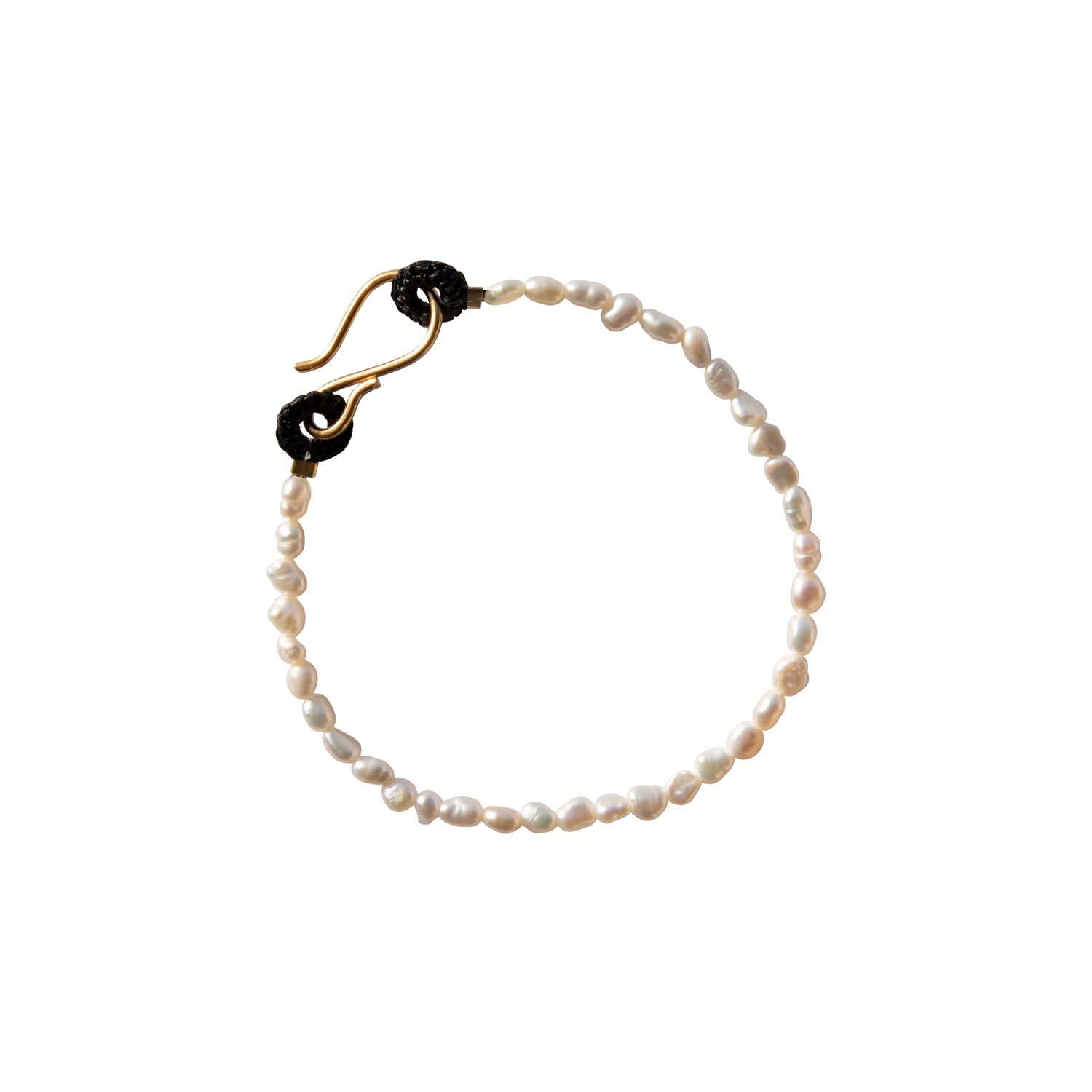 Women’s Black Lulu Freshwater Pearl Bracelet Pebble and Loop