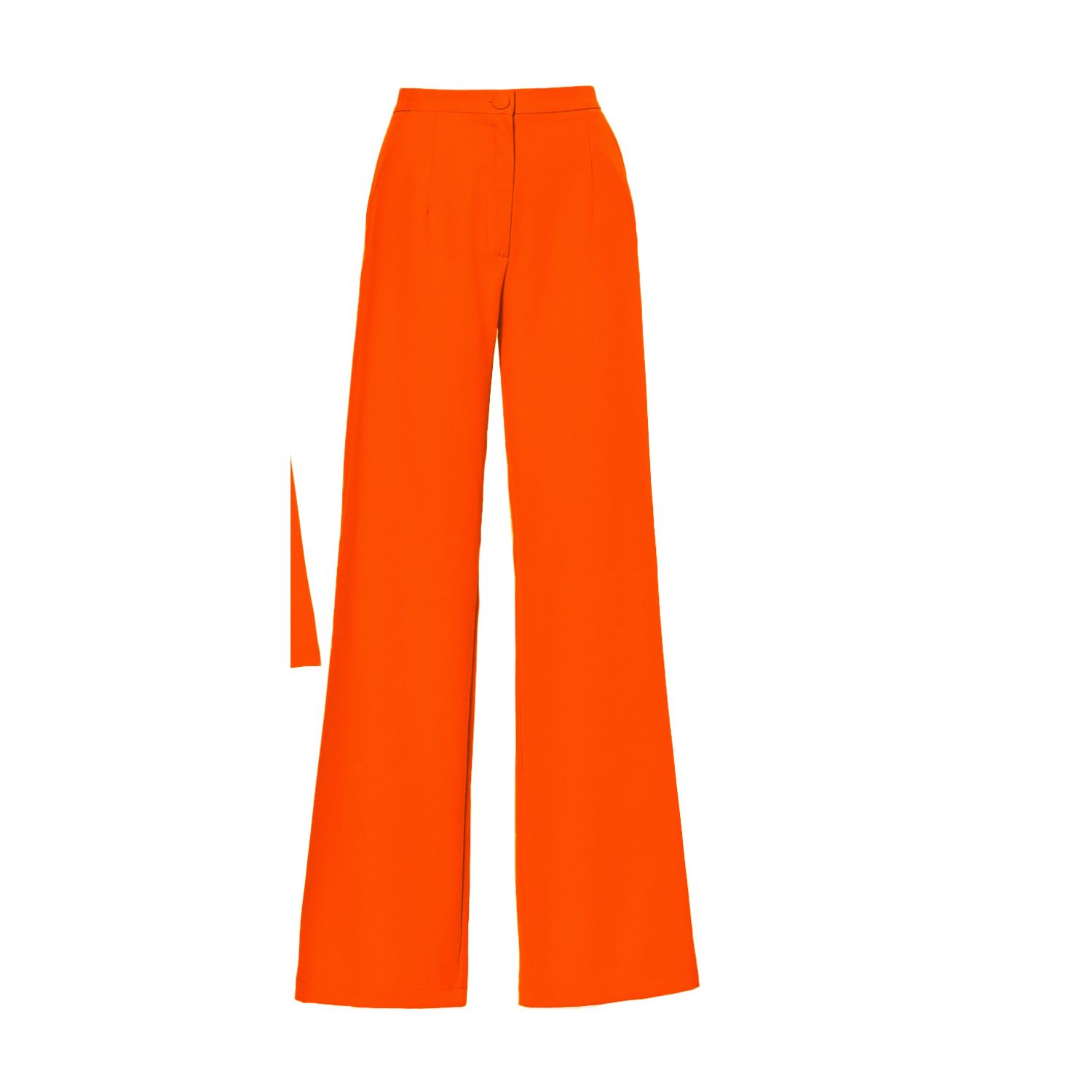 Bluzat Women's Yellow / Orange Neon Orange Flared Trousers In Yellow/orange