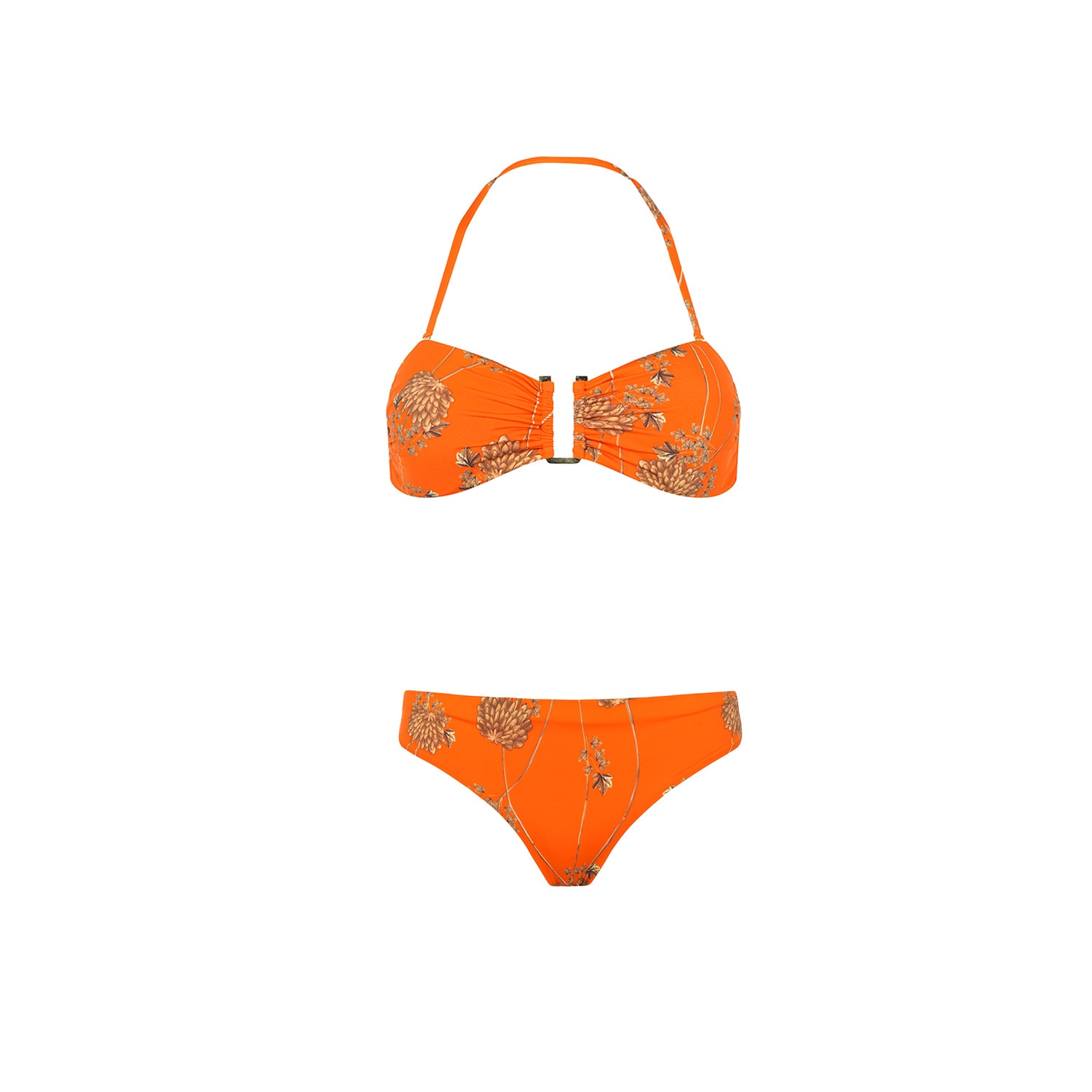 Women's Orange Riad Bandeau Top - Classic Bottom | Extra Large | Aguaclara