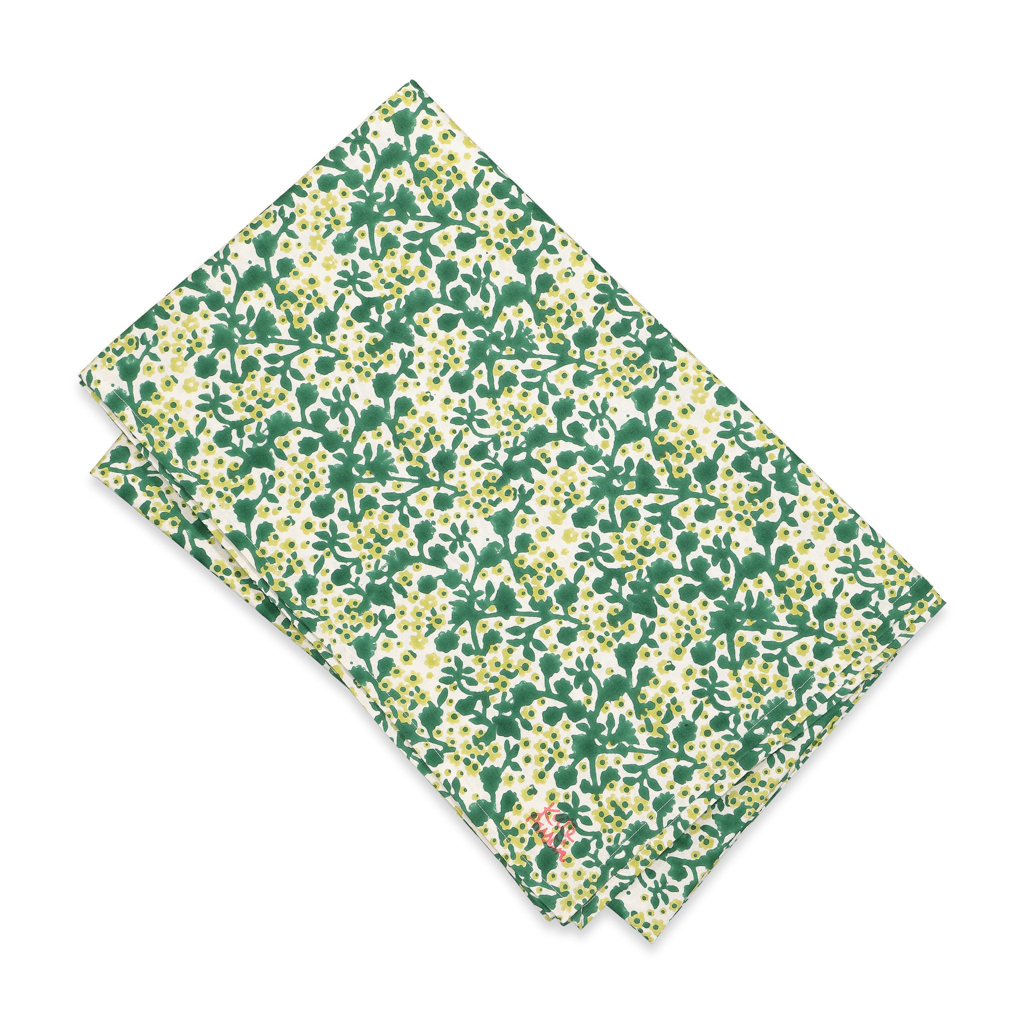 Organic Cotton Quilted And Insulated Double Oven Mitt In Moss Green Floral  Melody Block Print, Kate Austin Designs