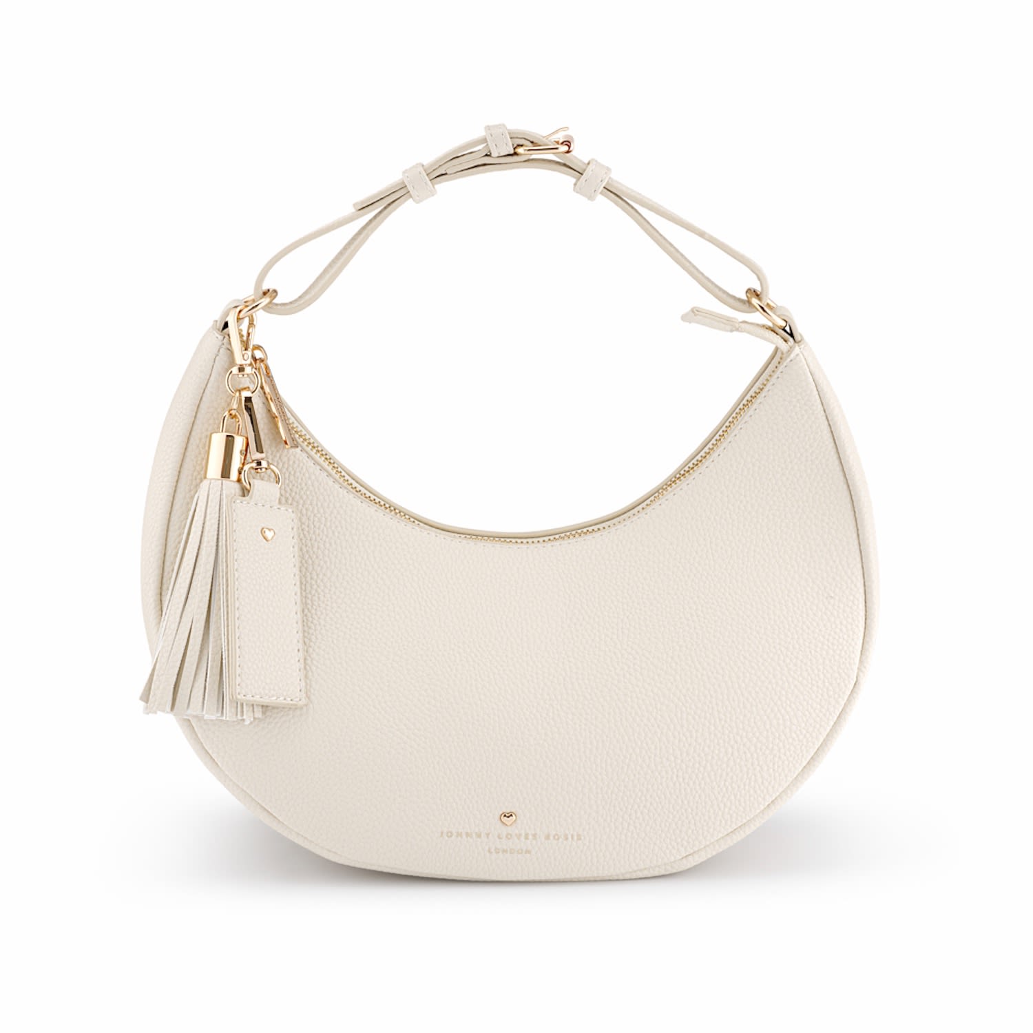 Women’s Neutrals Rudy Midi Half Moon Bag - Ecru One Size Jlr London