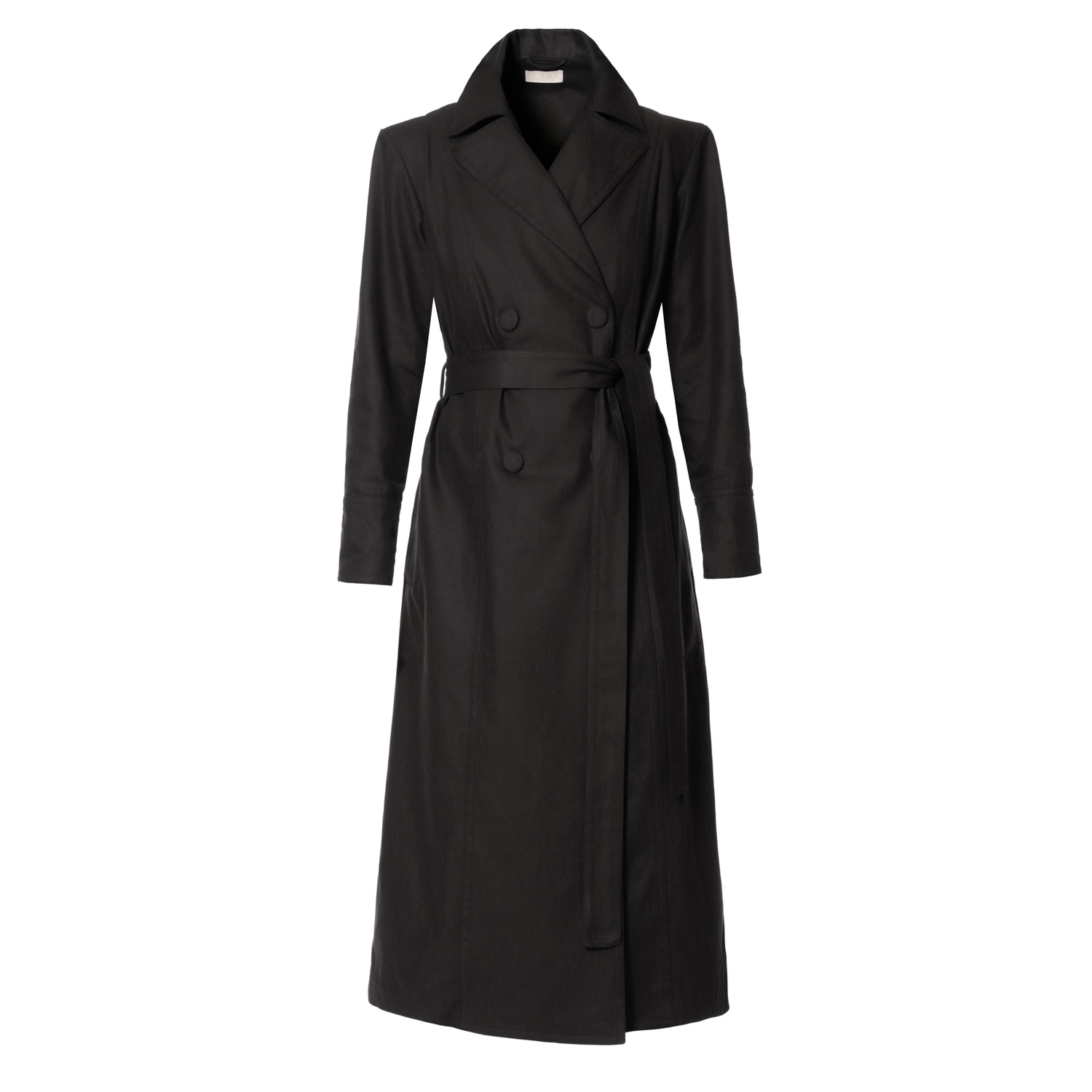 Women’s Logan Natural Black Midi Trench Coat Small Aggi