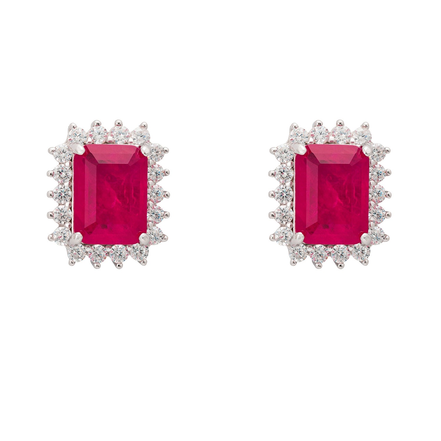 Women’s White / Pink / Purple Elena Gemstone Stud Earrings Pink Tourmaline Silver Latelita