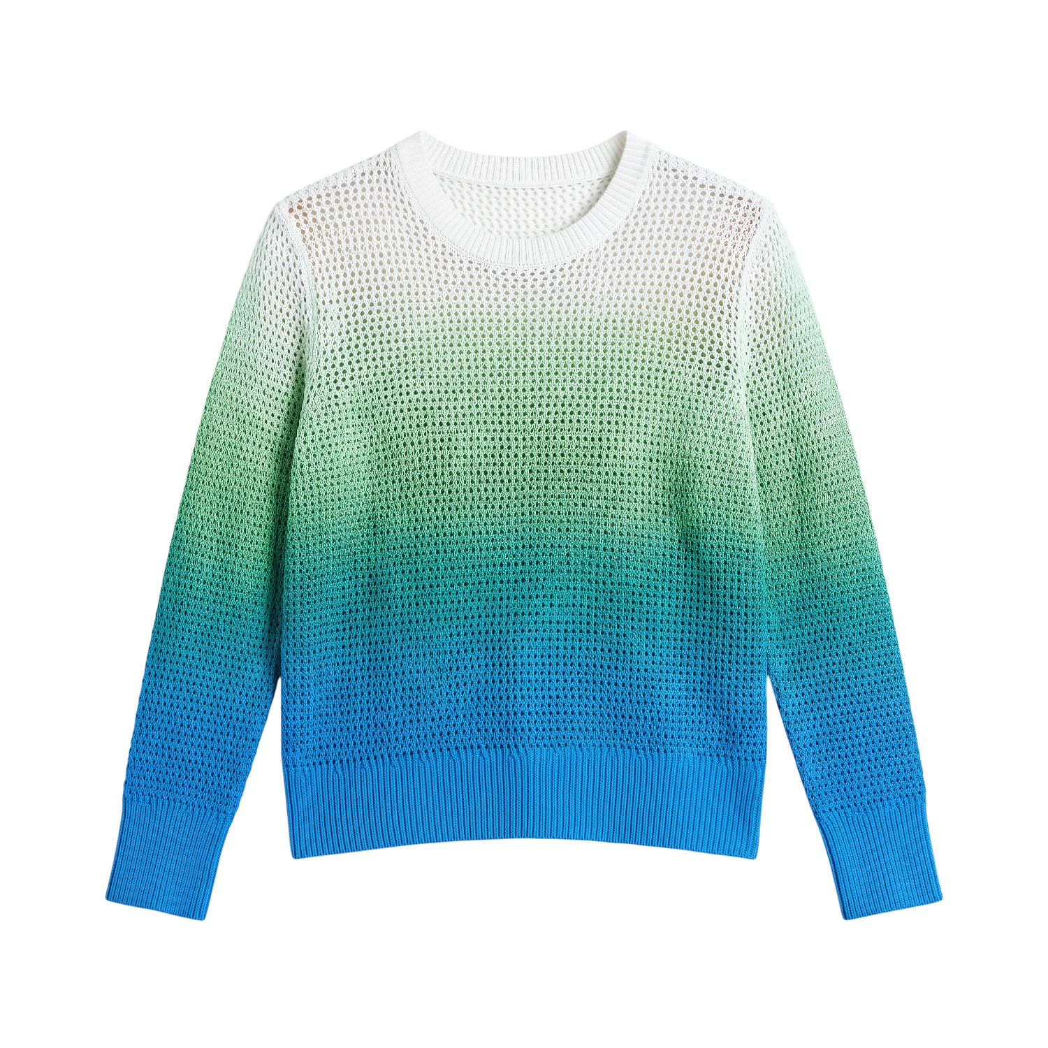 Women's Mesh Dip Dye Crew - Green | Extra Large | Brodie