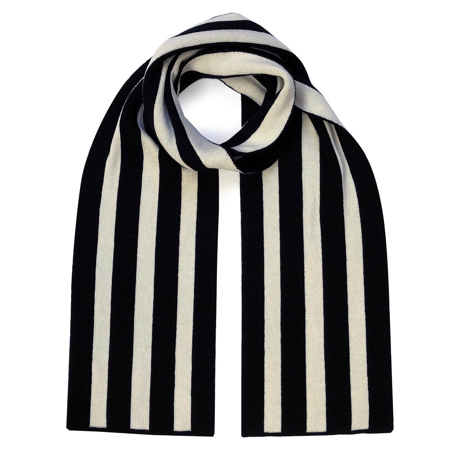Ingmarson Men's Stripes Wool & Cashmere Scarf Black In Black