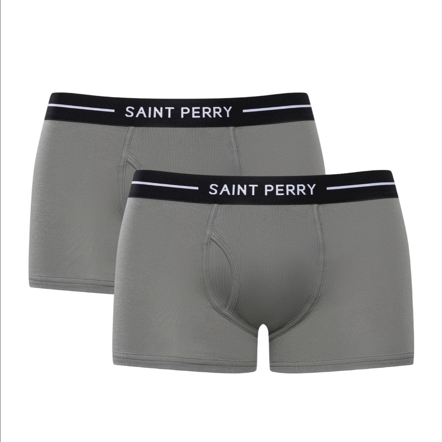 Men’s Cotton Boxer Brief Two Packs - Grey Medium Saint Perry