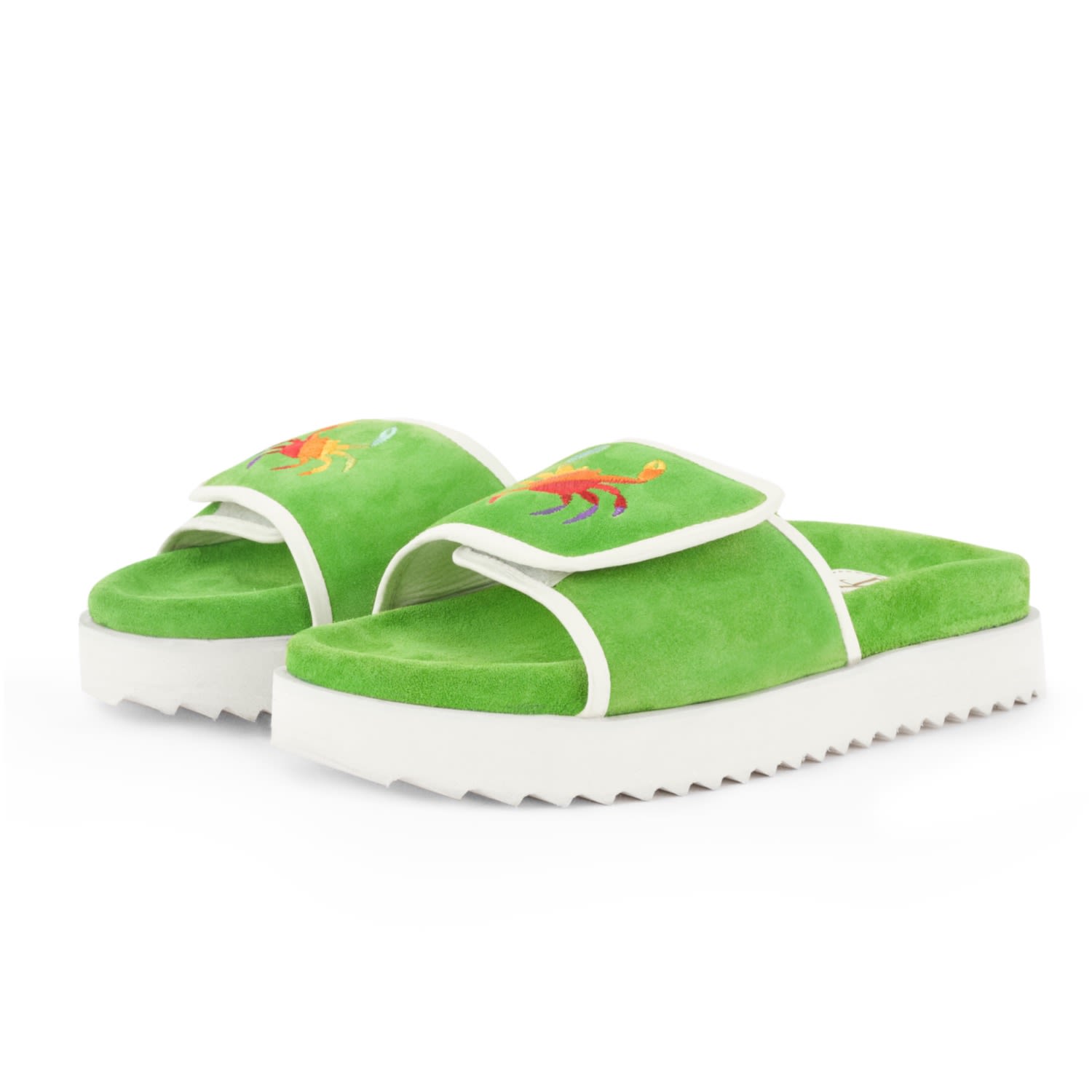 Women’s Phin Suede Slides -Green 9 Uk Myyaz