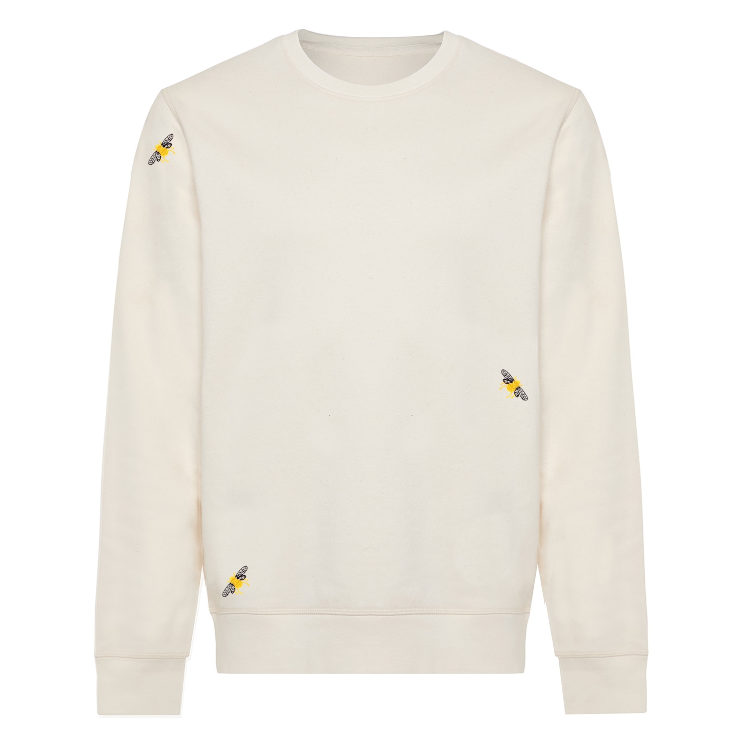 Ingmarson Neutrals Bee Embroidered Sweatshirt Ecru Men In Beige