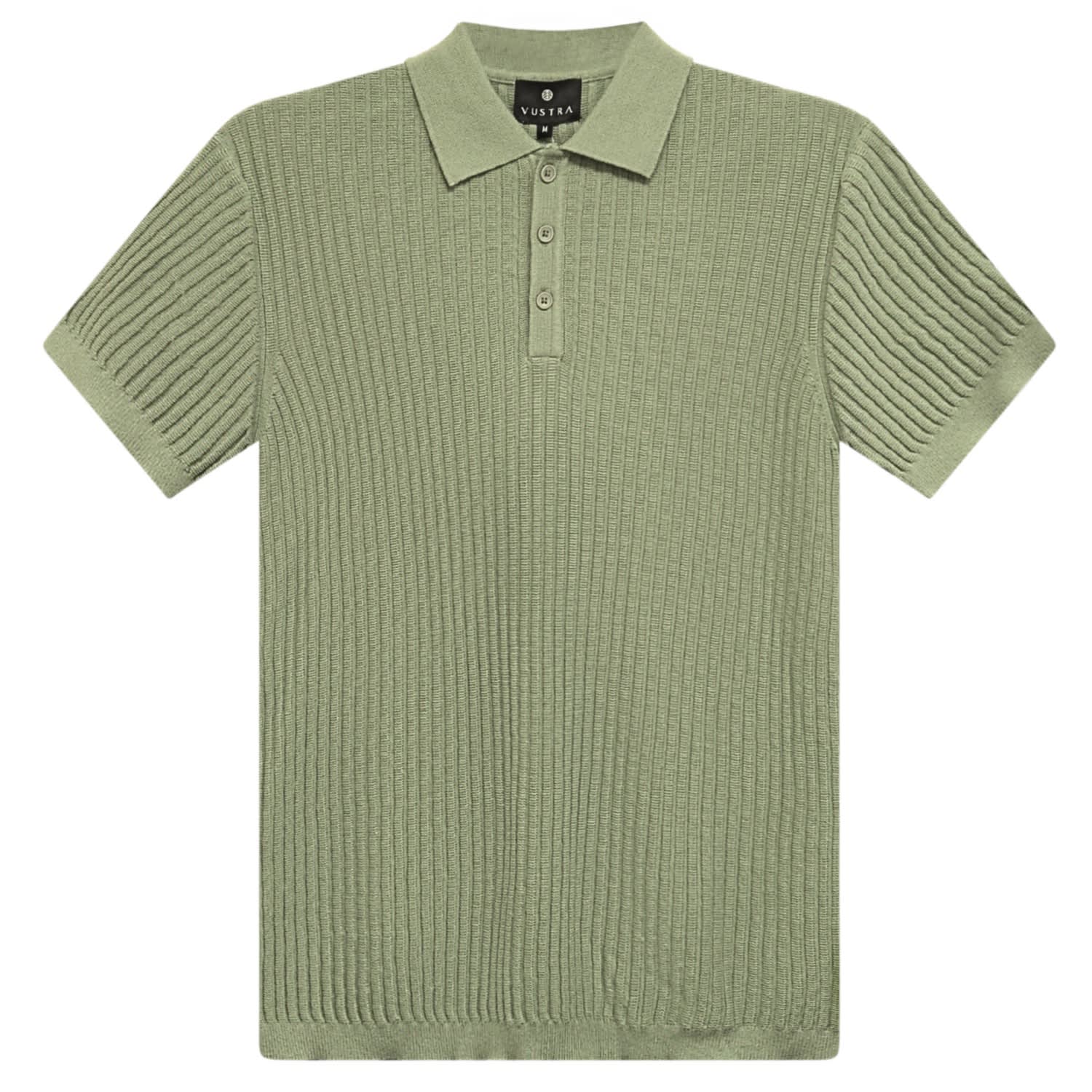 Vustra Men's Willow Green Textured Knit Polo In Green