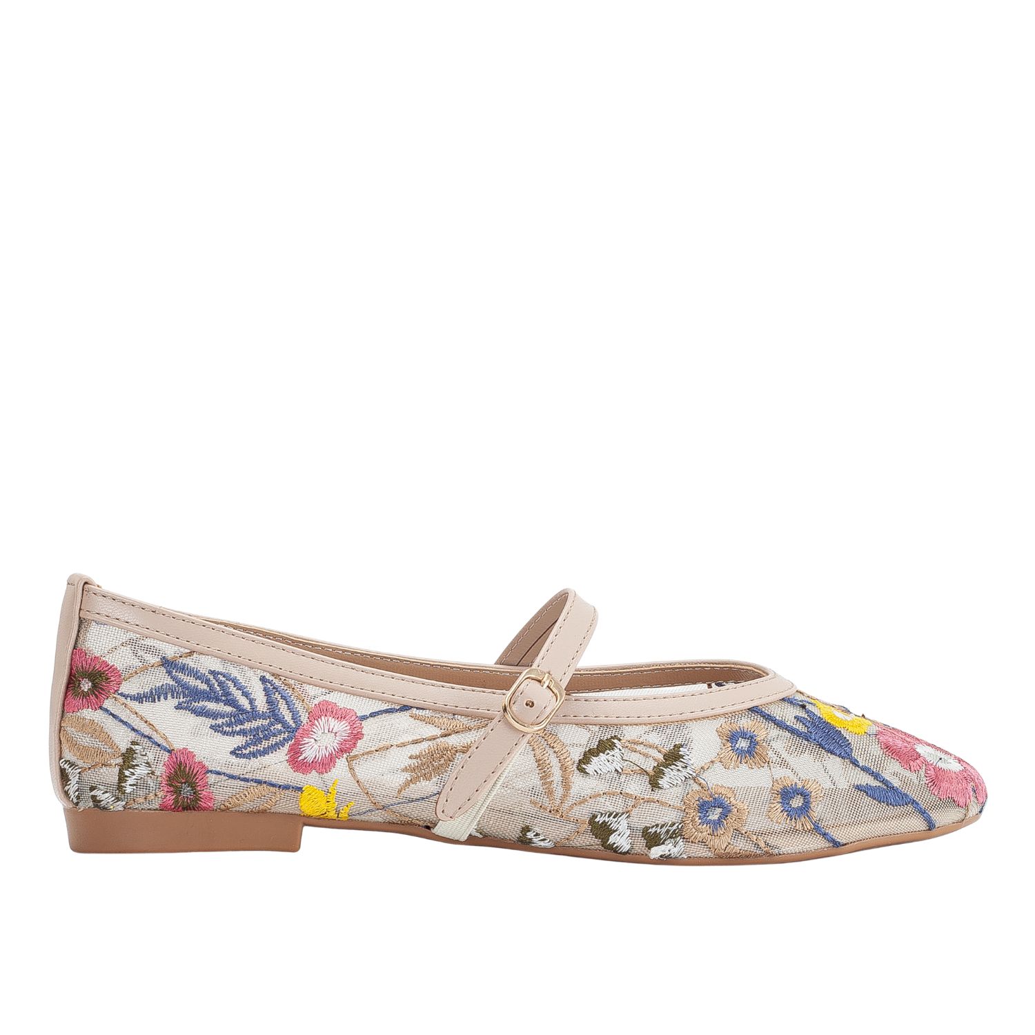 Prologue Shoes Women's Neutrals Fauna Beige Mesh Mary Jane Flats In Sand