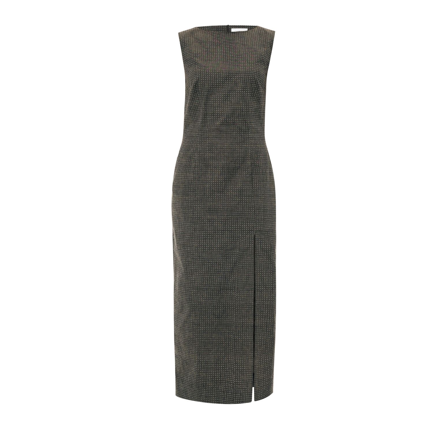 Me Esse Women's Organic Cotton Long Pencil Dress Michelle In Polka Dot On Black In Black