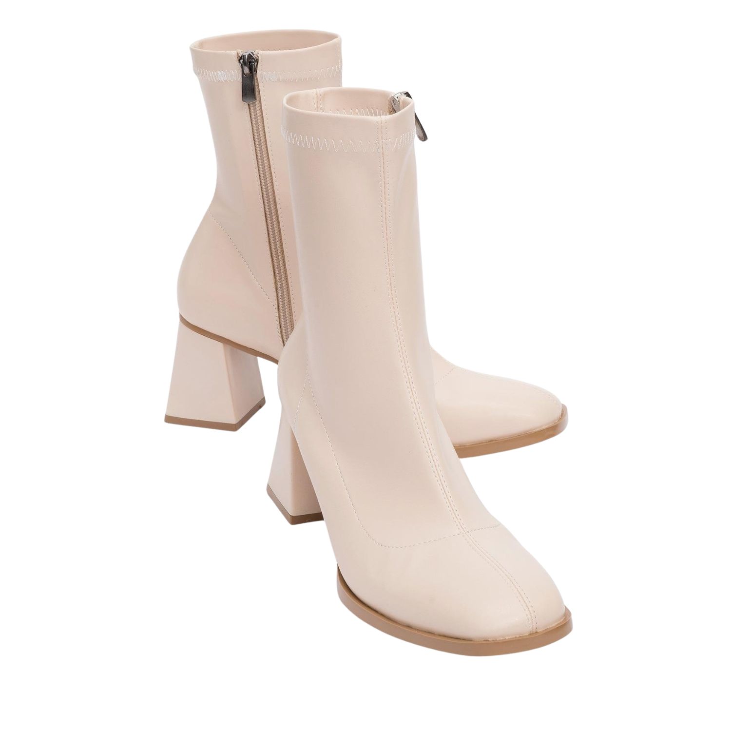 Prologue Shoes Women's Neutrals Plesa Beige Chunky Heel Boot In Sand