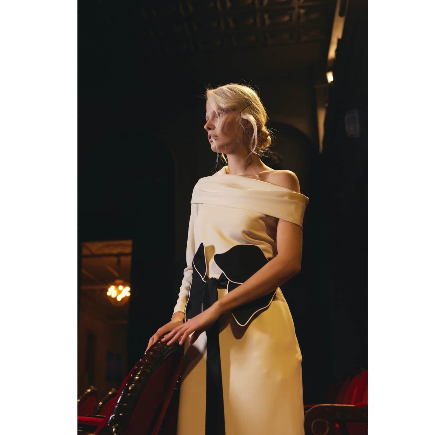 one shoulder cowl neck dress Julia Allert One-shoulder Cowl-neck Midi Dress