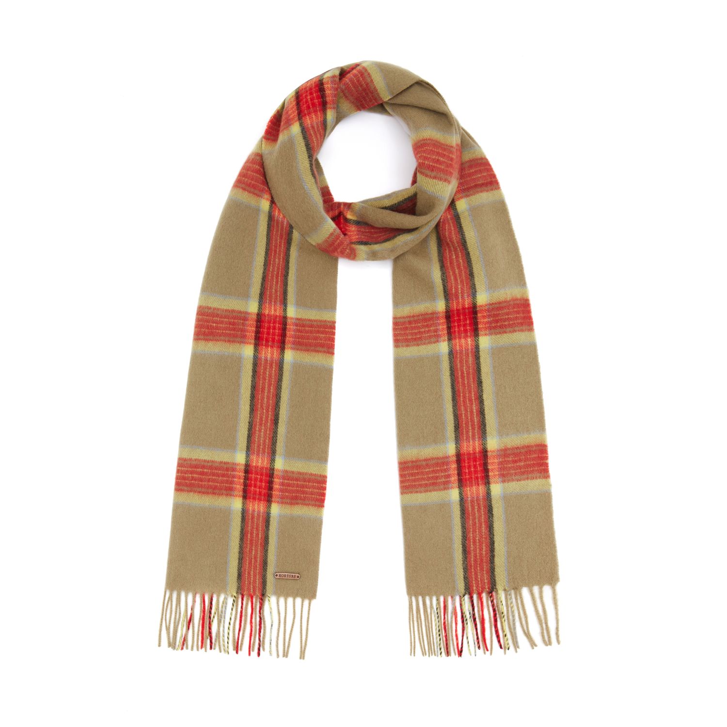 Hortons England Women's Red / Brown Hexham Check Red Scarf In Multi