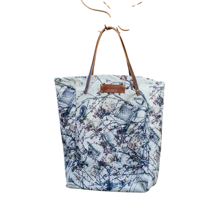 Women's White / Pink Shopper Tote - Blushing Bloom | One Size | Botanical Boys
