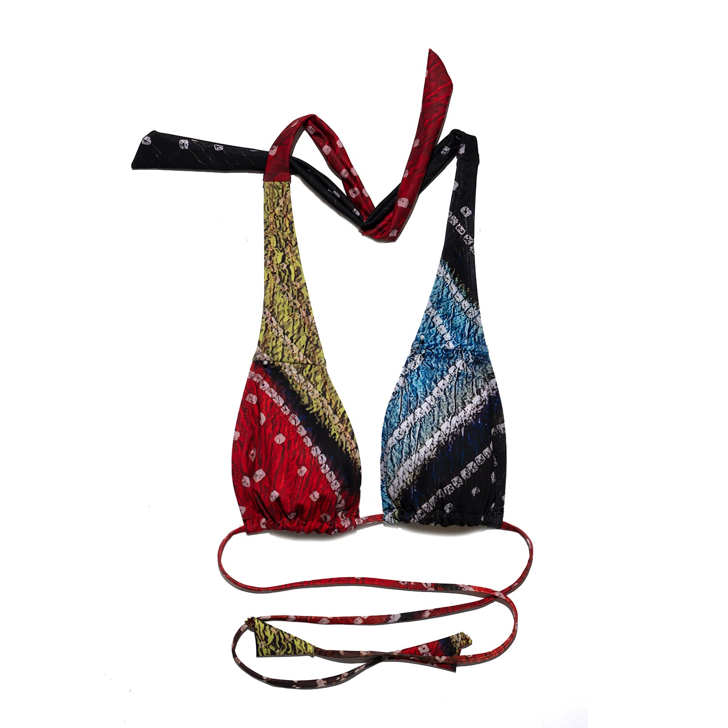 Women's Earth Halter Tie Bikini Top — Printed | Medium | O Niki