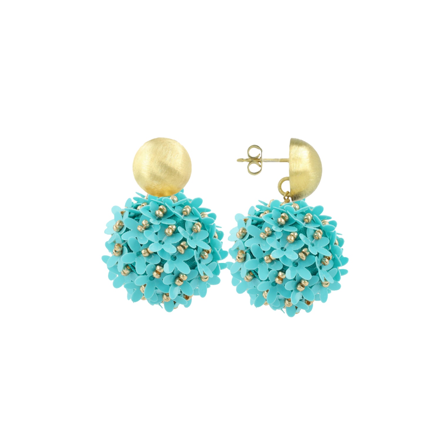 Lott. Gioielli Women's Blue / Gold Blue Earrings Daisy Flower Globe L