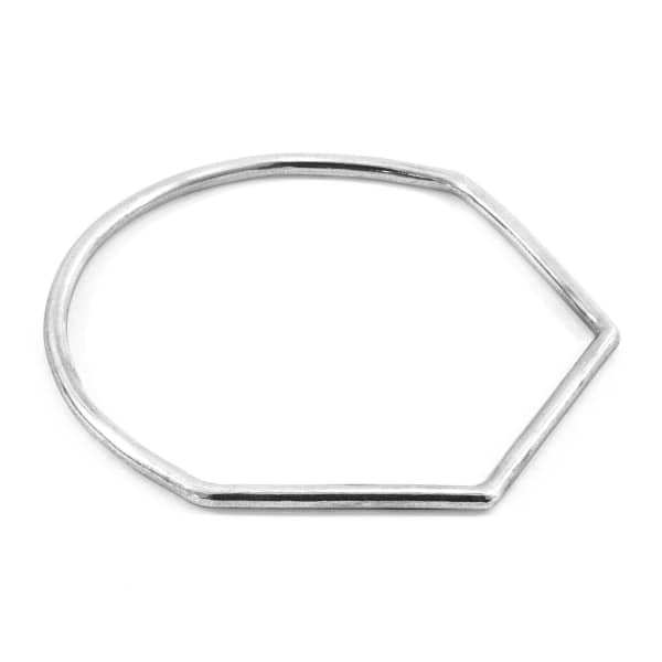 Anchor & Crew Rowe Half Circle Geometric Silver Bangle In Silver