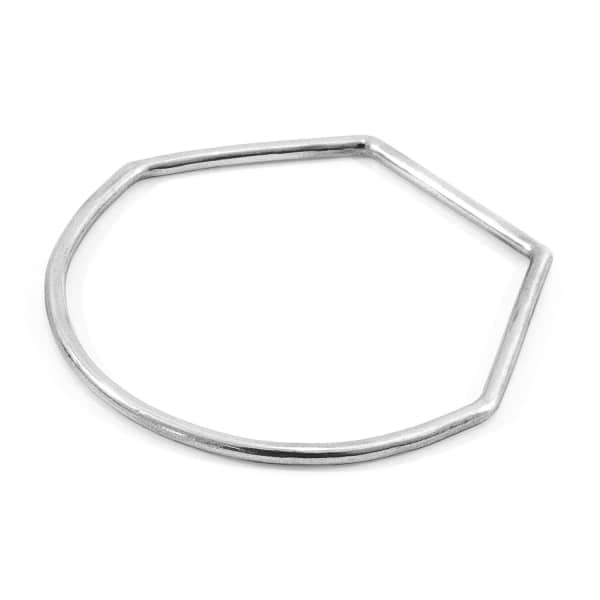 Anchor & Crew Rowe Half Circle Geometric Silver Bangle In Silver